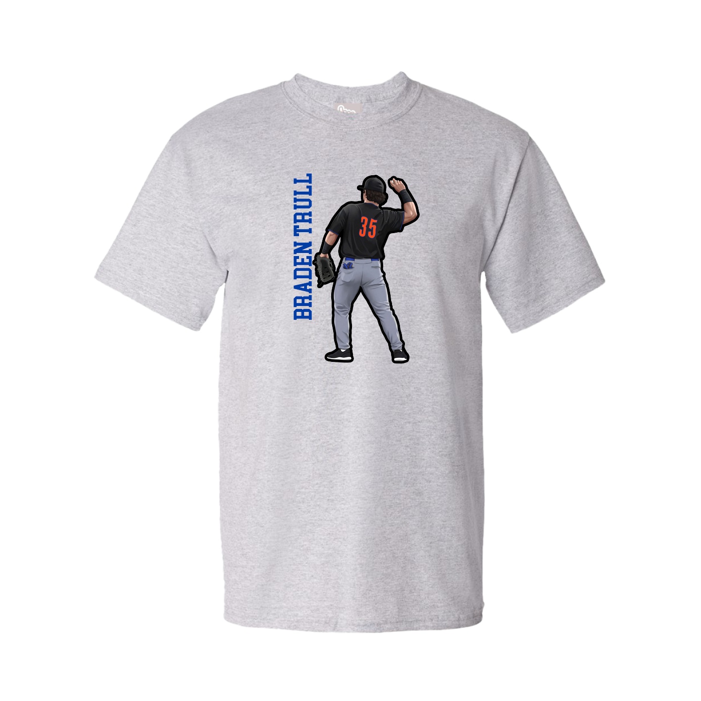Tee — Name Vertical in Grey