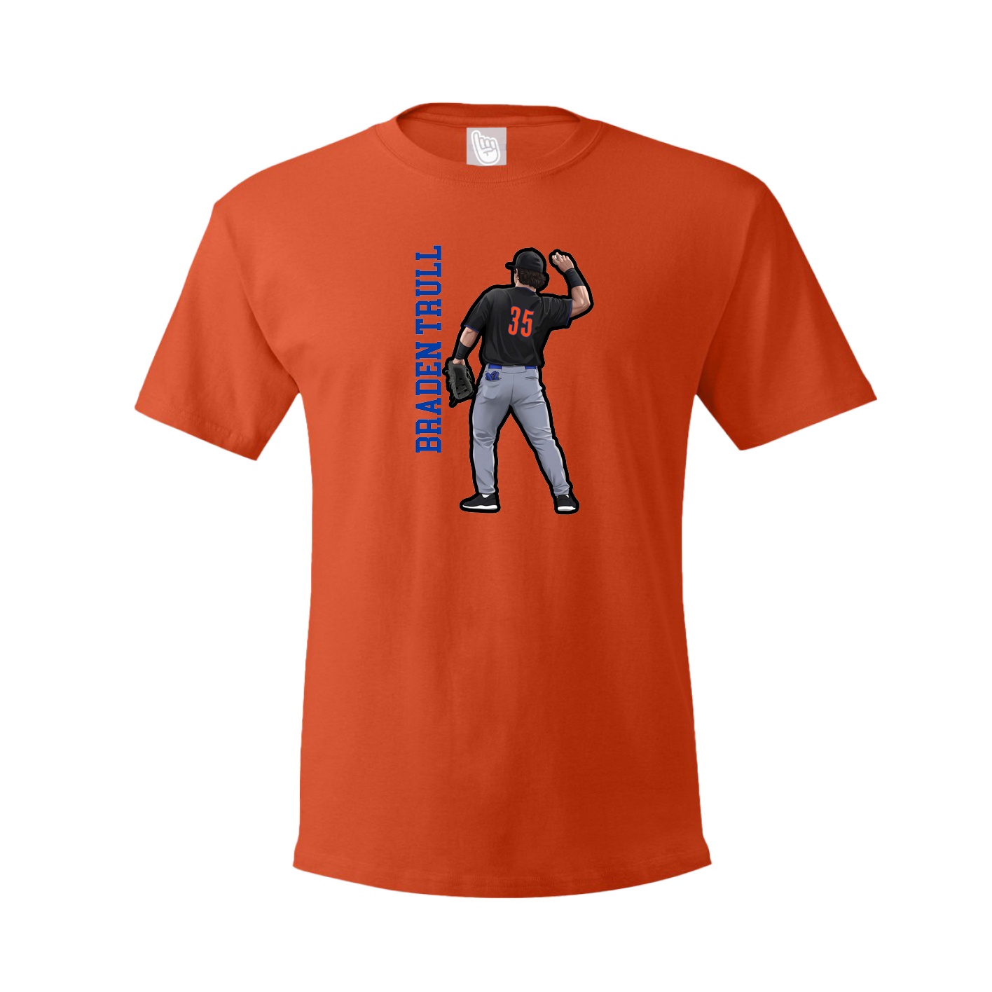 Youth Tee — Name Vertical in Orange