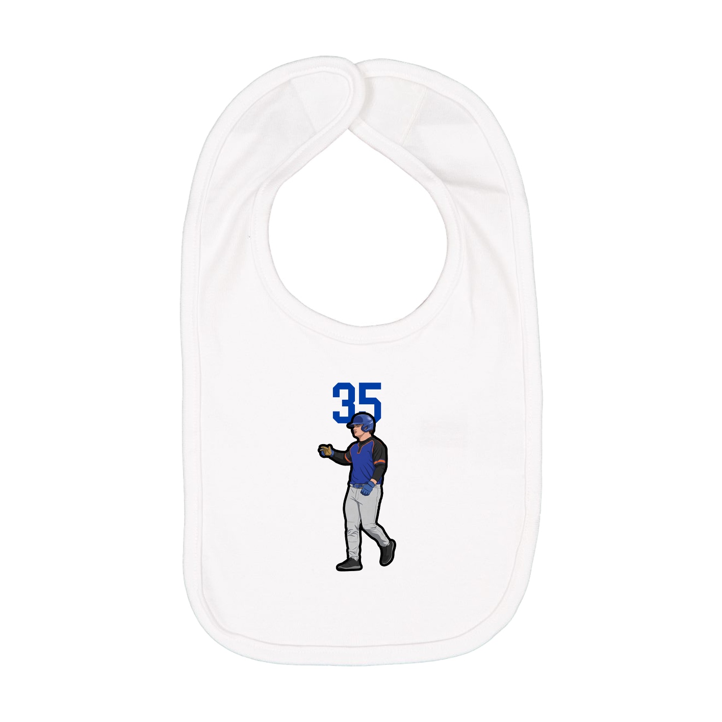 Infant Bib — Number Top in White
