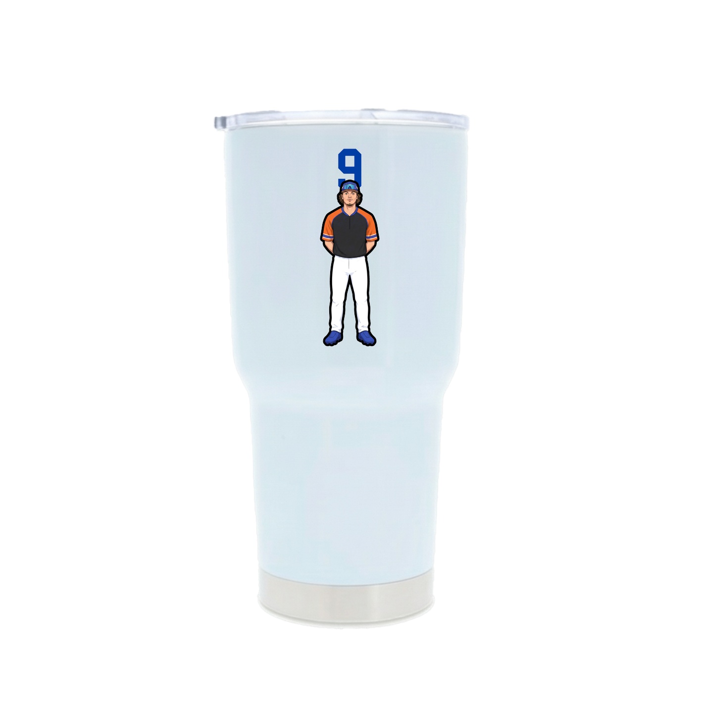 30oz Stainless Steel Tumbler — Number Top in White