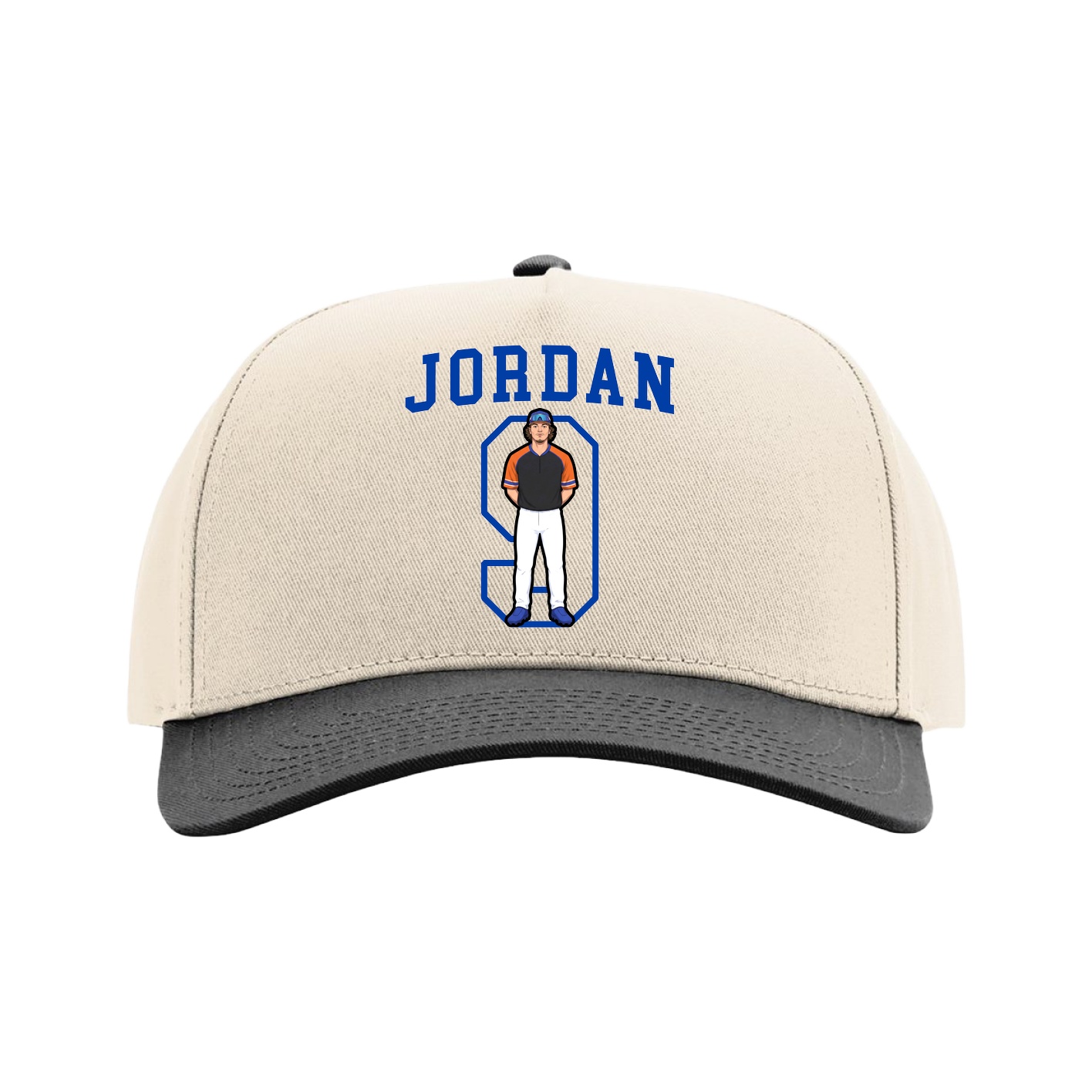 Full Fabric Five-Panel Champ Cap — Shirsey in Cream/Black