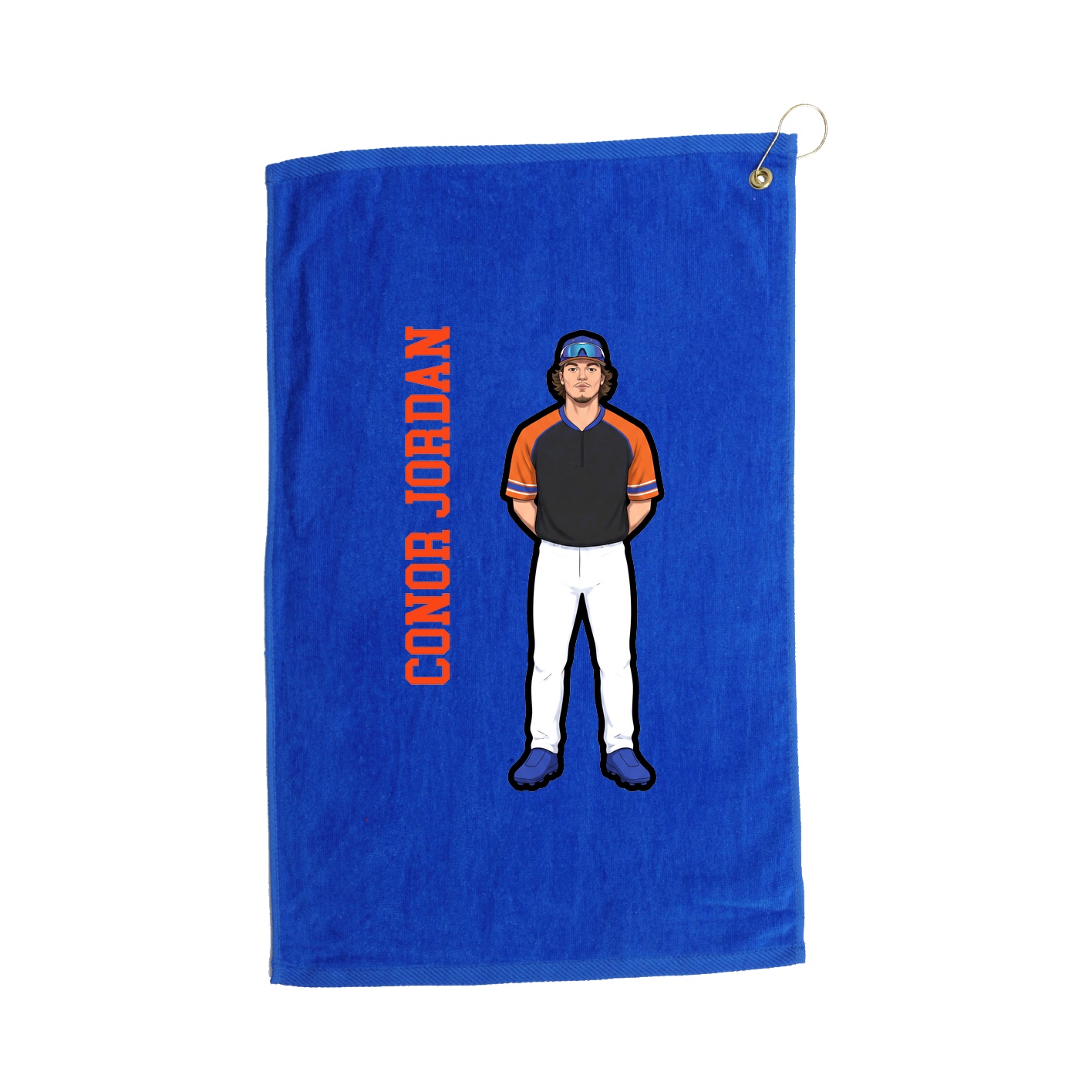 Golf Towel — Name Vertical in Royal