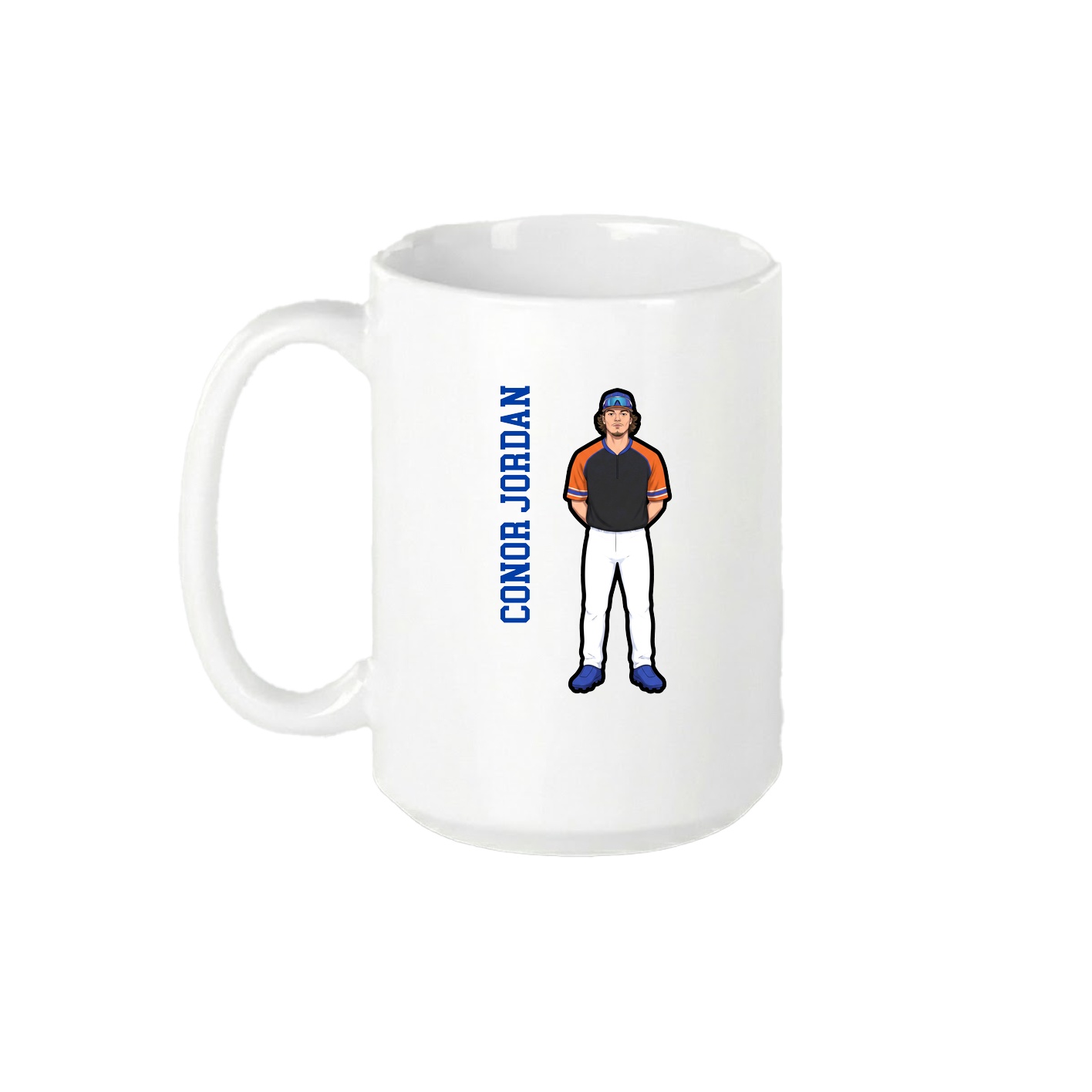 15oz Coffee Mug — Name Vertical in White