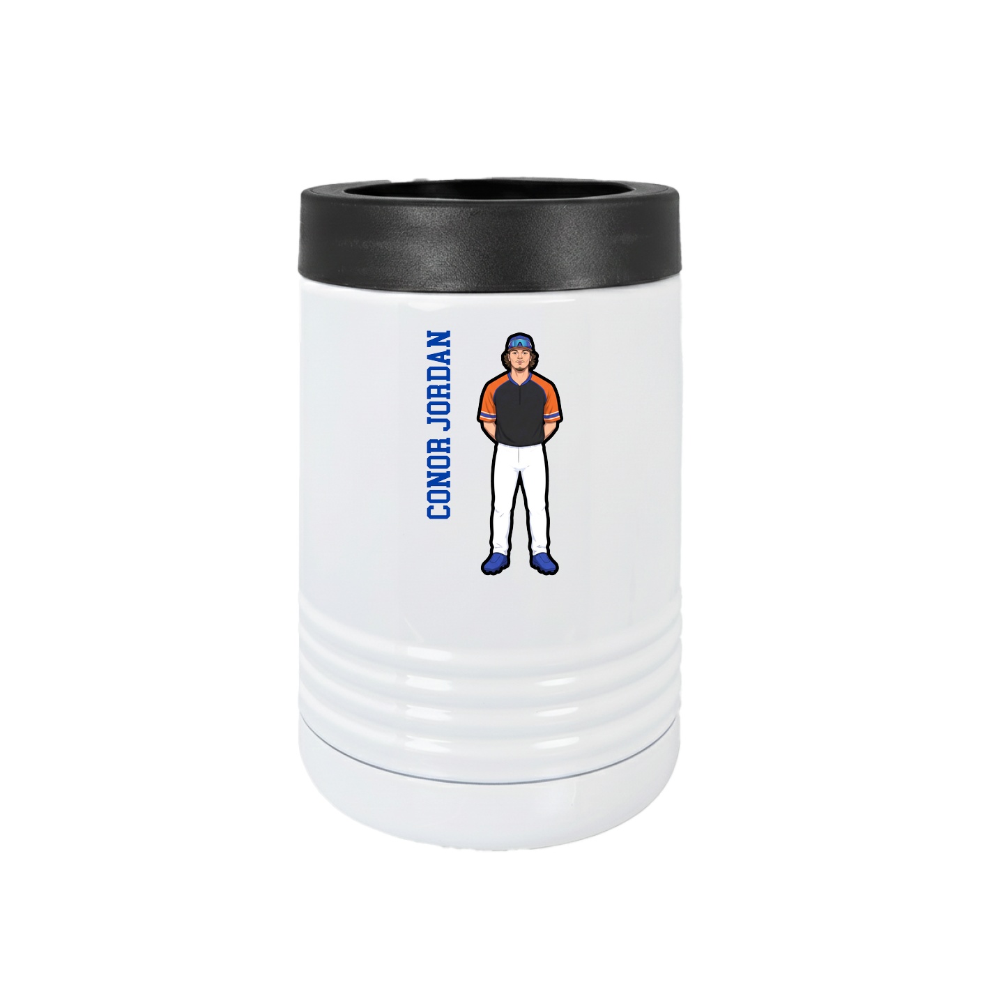 Beverage Holder — Name Vertical in White