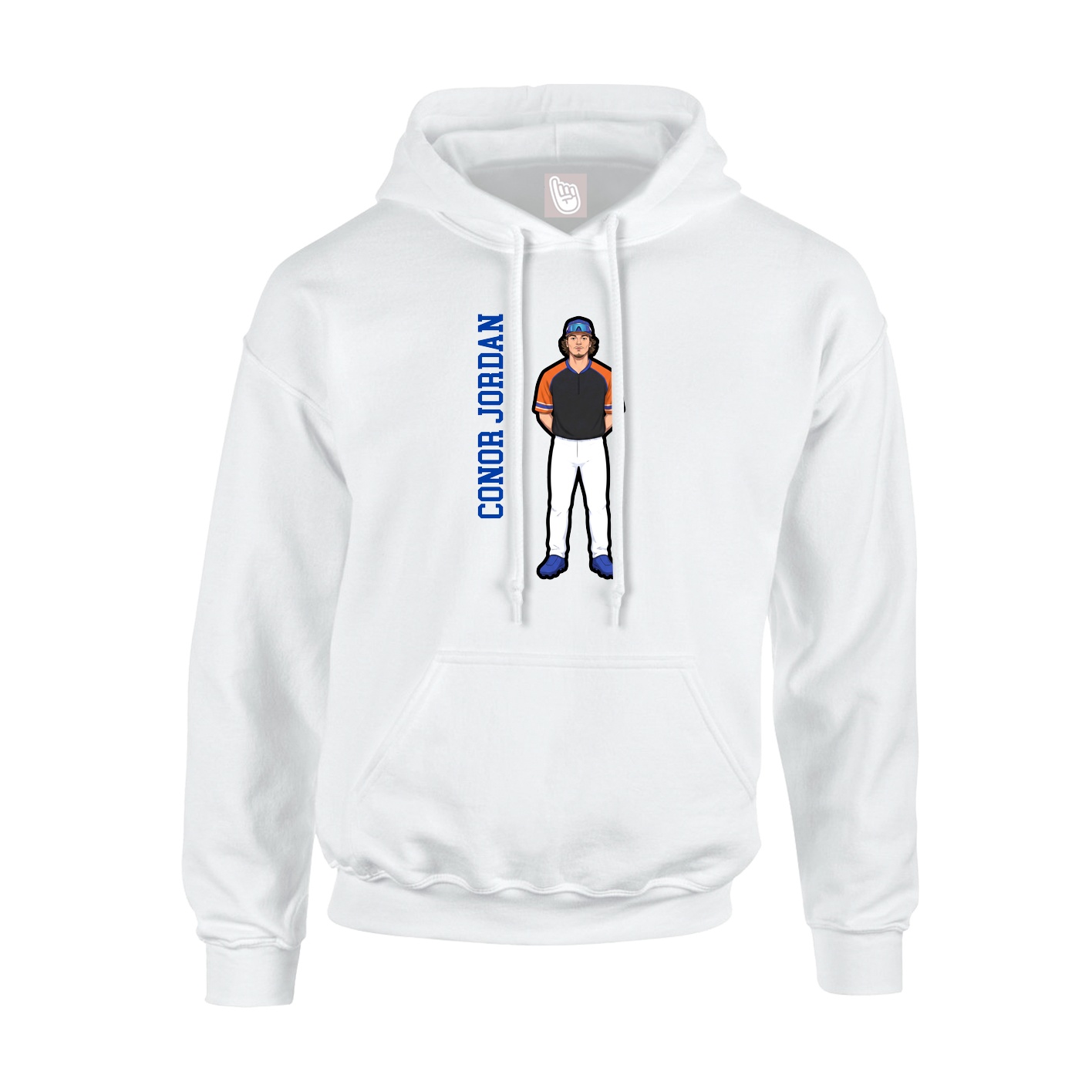 Hoodie — Name Vertical in White