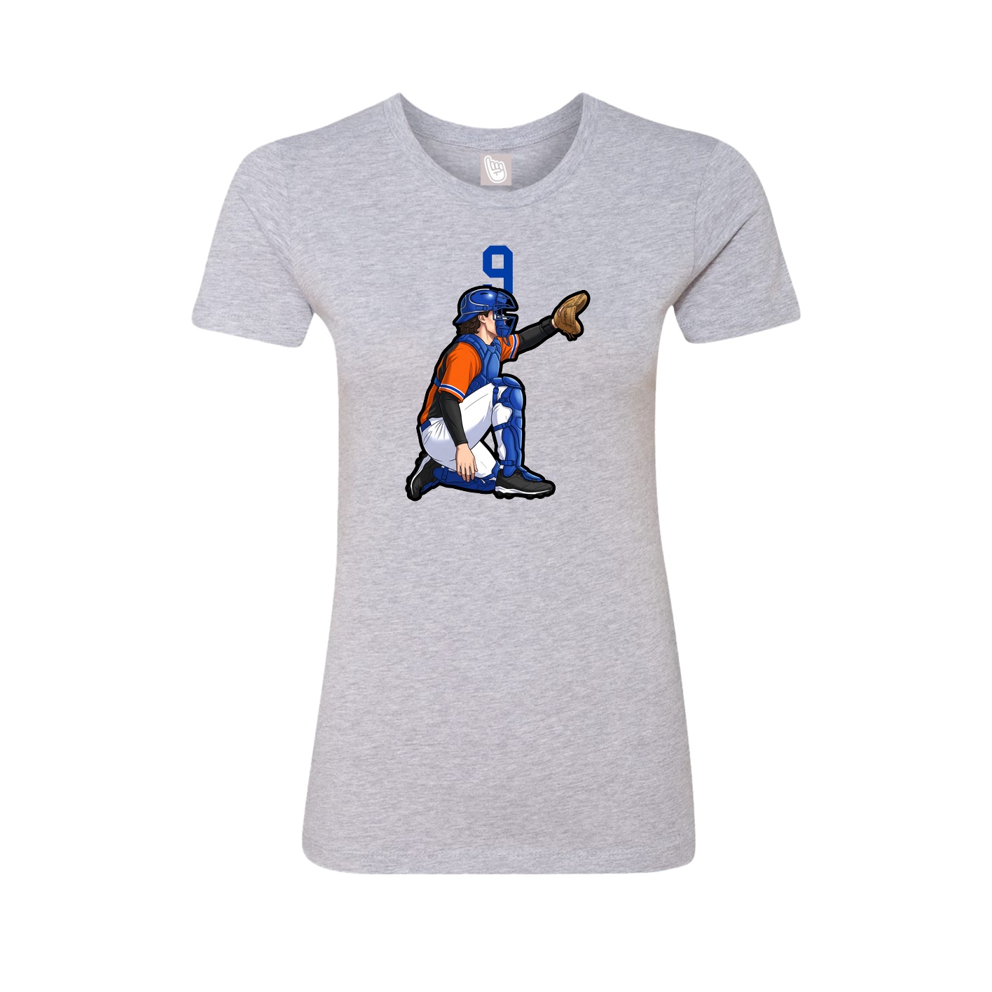 Fitted Women's Tee — Number Top in Grey