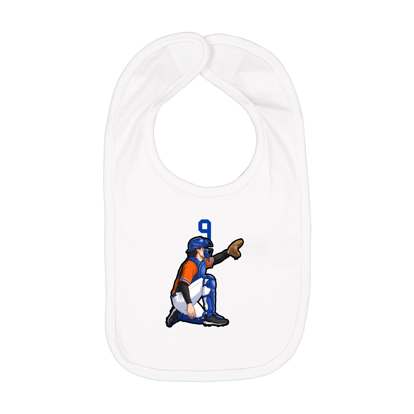 Infant Bib — Number Top in White