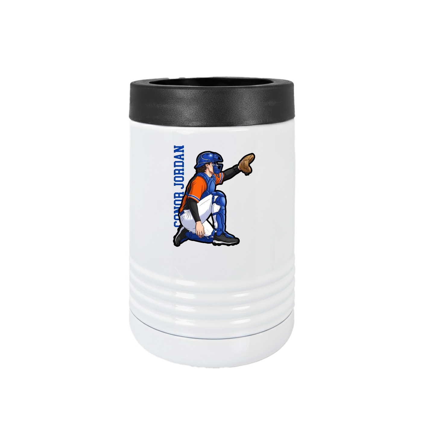 Beverage Holder — Name Vertical in White
