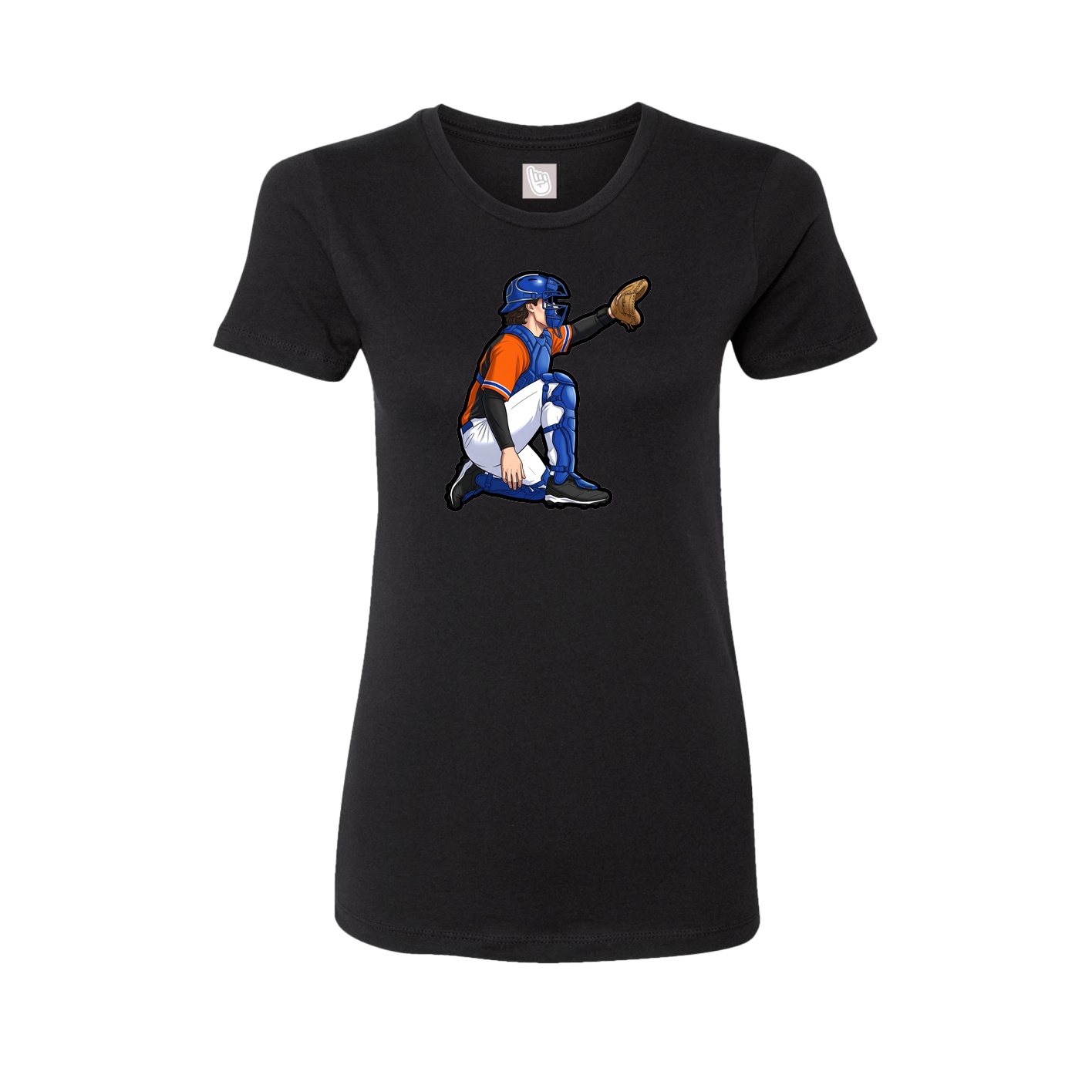 Fitted Women's Tee — Name Vertical in Black
