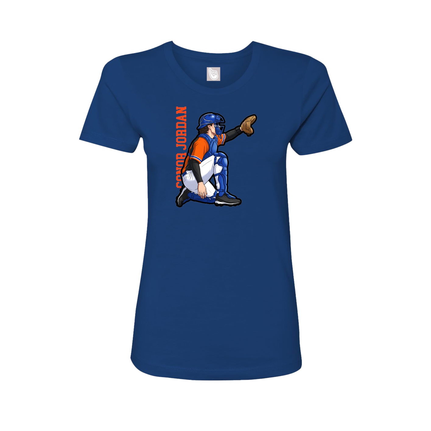 Womens Tee — Name Vertical in Royal
