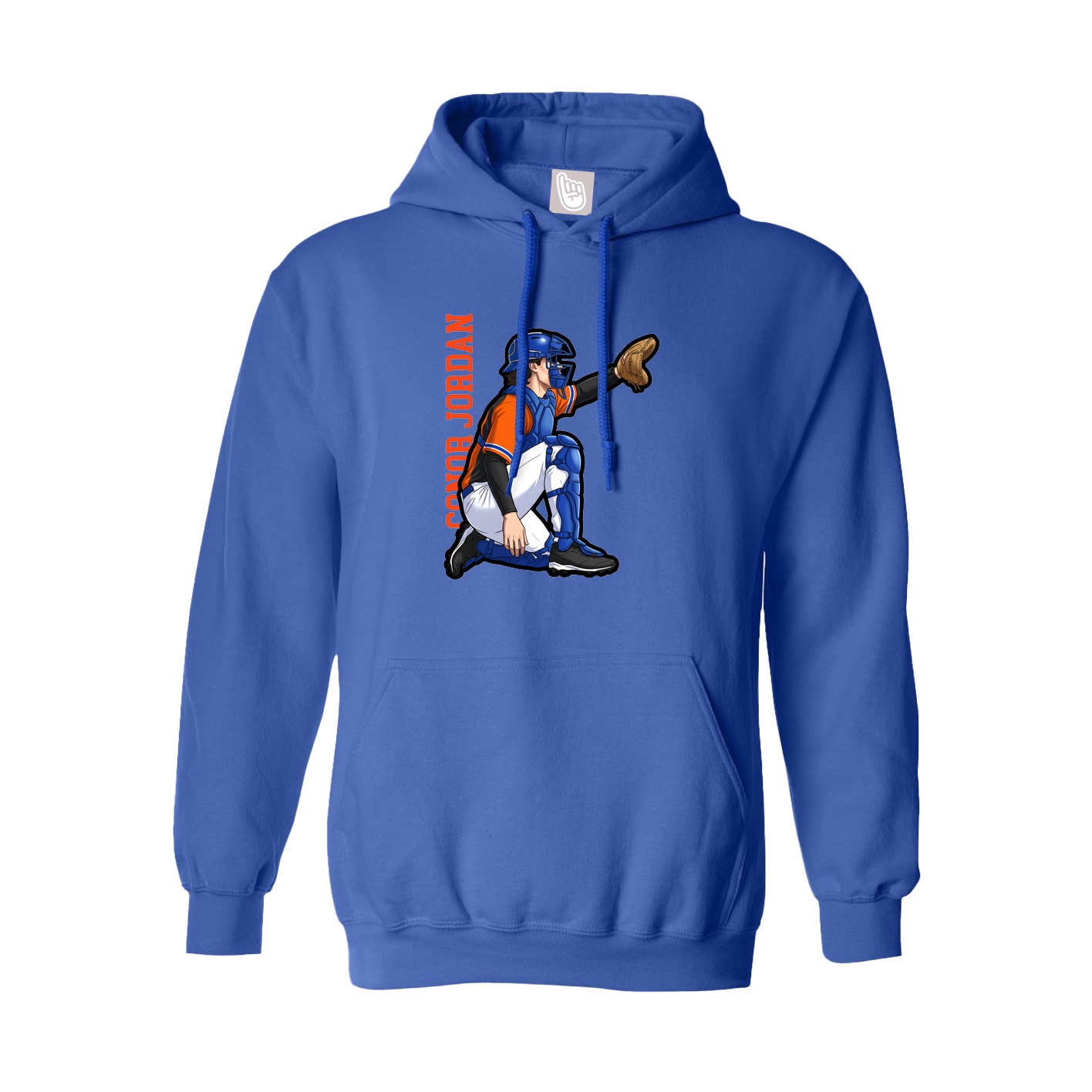 Hoodie — Name Vertical in Royal