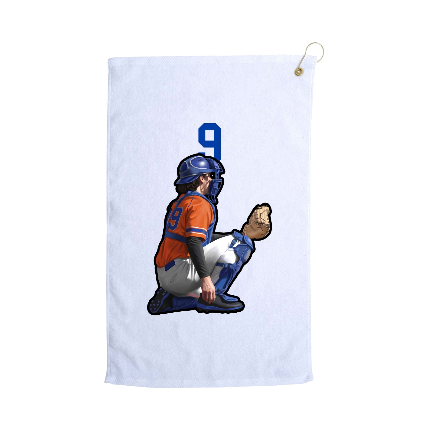 Golf Towel — Number Top in White