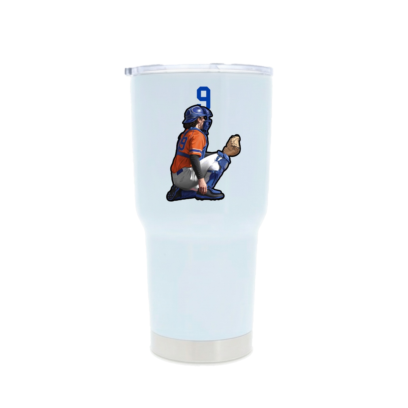 30oz Stainless Steel Tumbler — Number Top in White