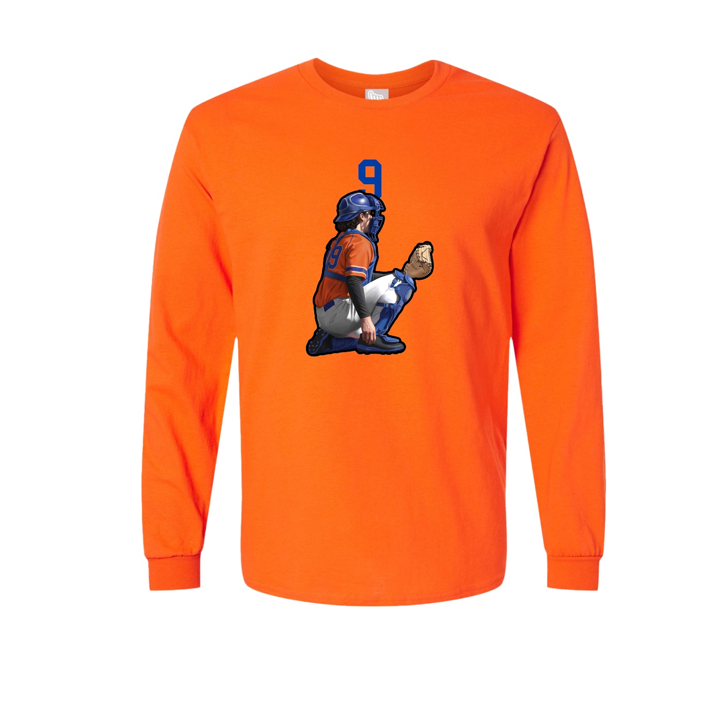 Long Sleeve Tee — Number Top in Orange