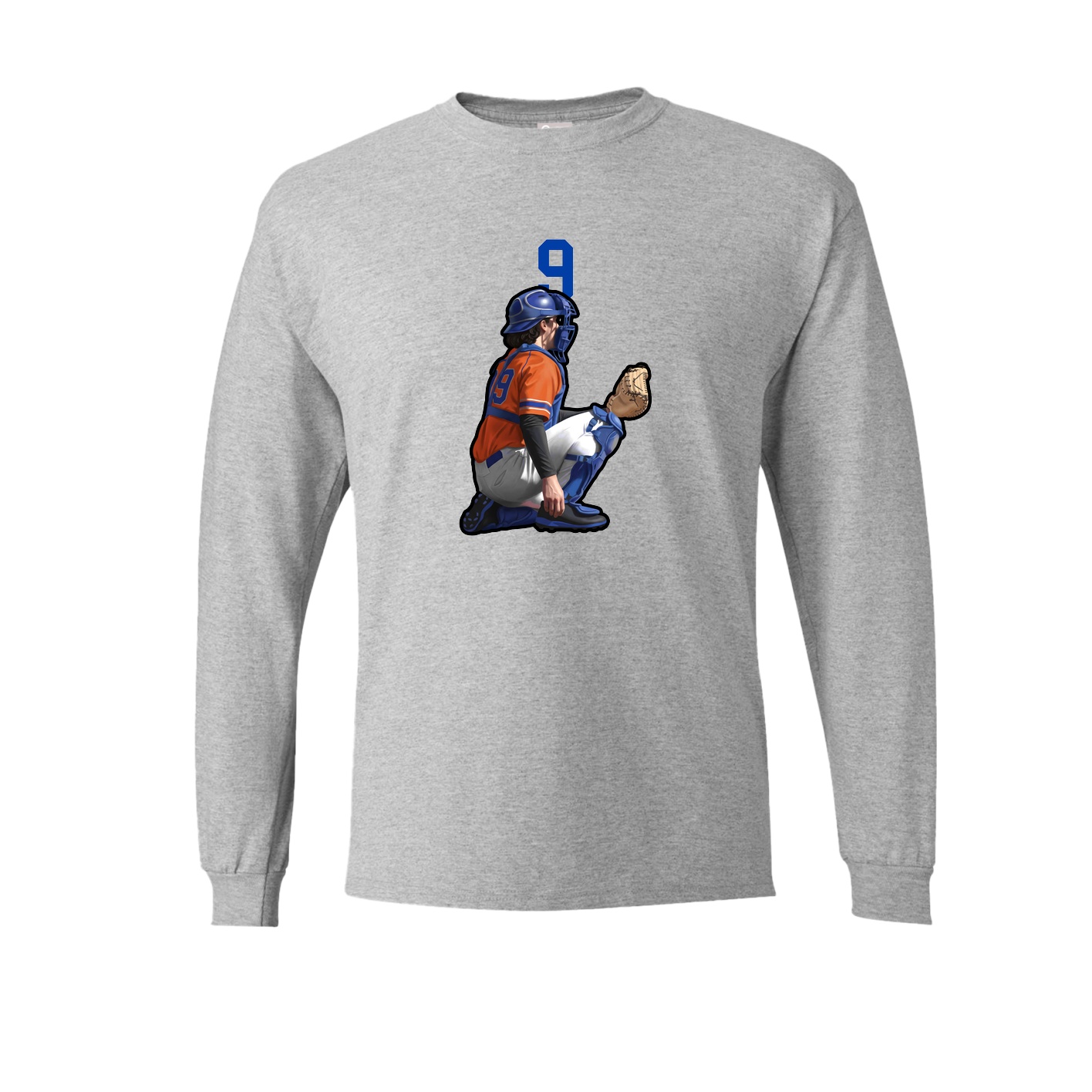 Long Sleeve Tee — Number Top in Grey