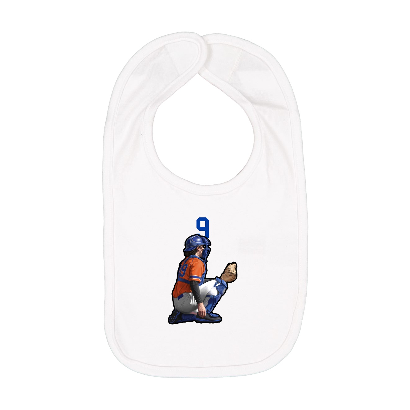 Infant Bib — Number Top in White