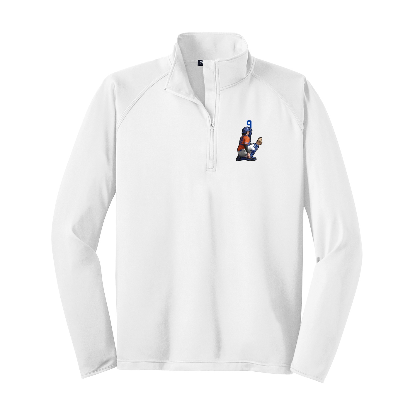 Q-Zip Pullover — Number Top in White