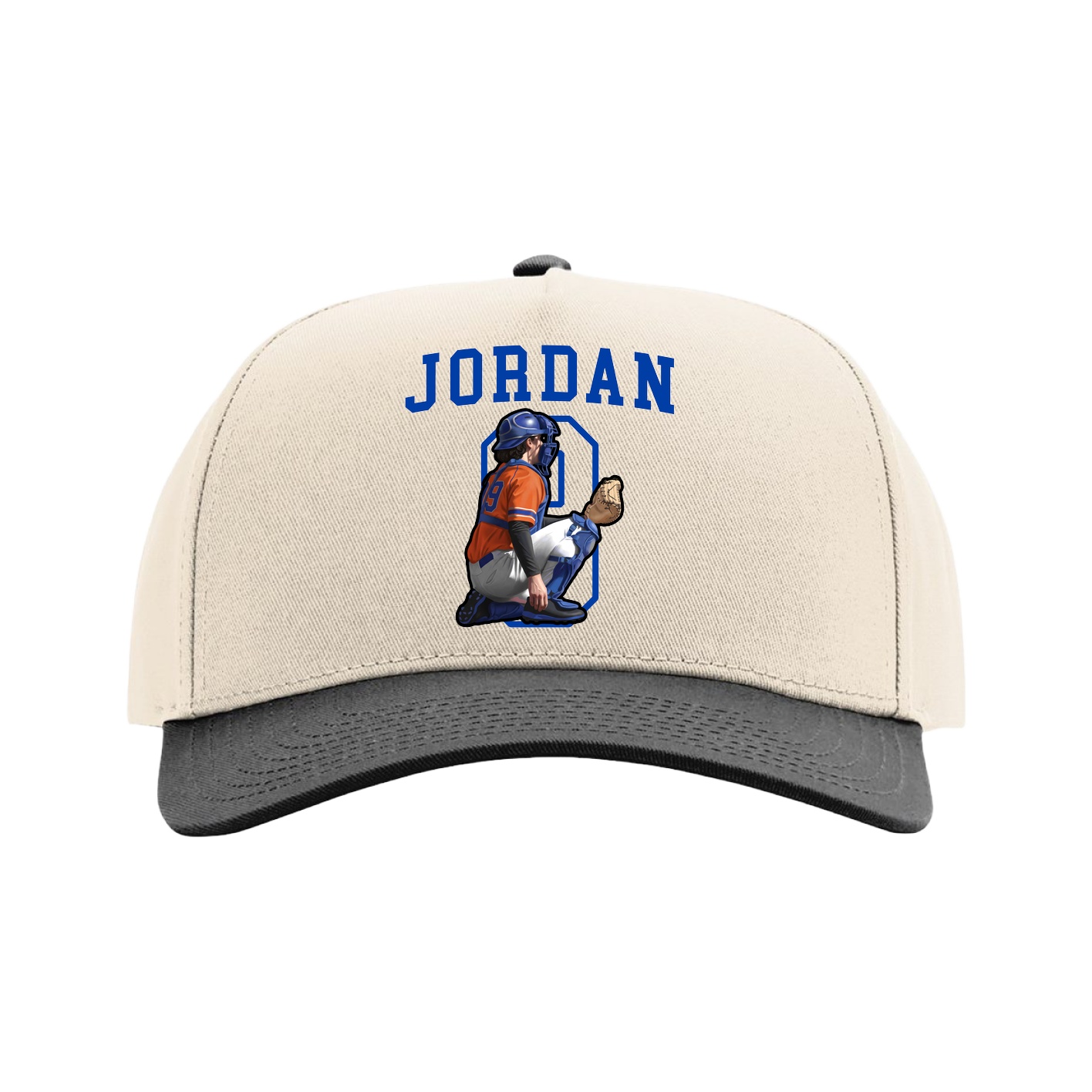 Full Fabric Five-Panel Champ Cap — Shirsey in Cream/Black