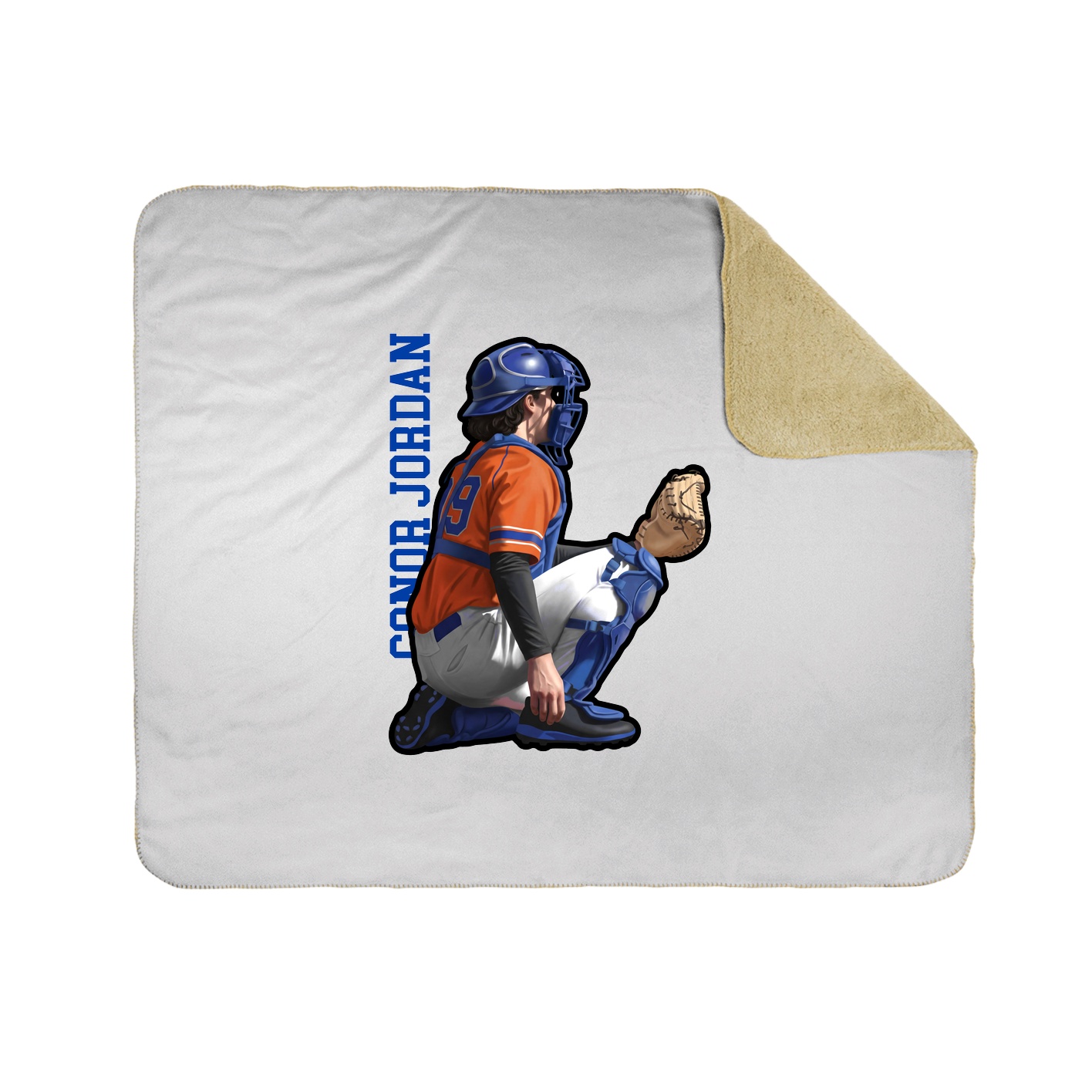 Throw Blanket — Name Vertical in White