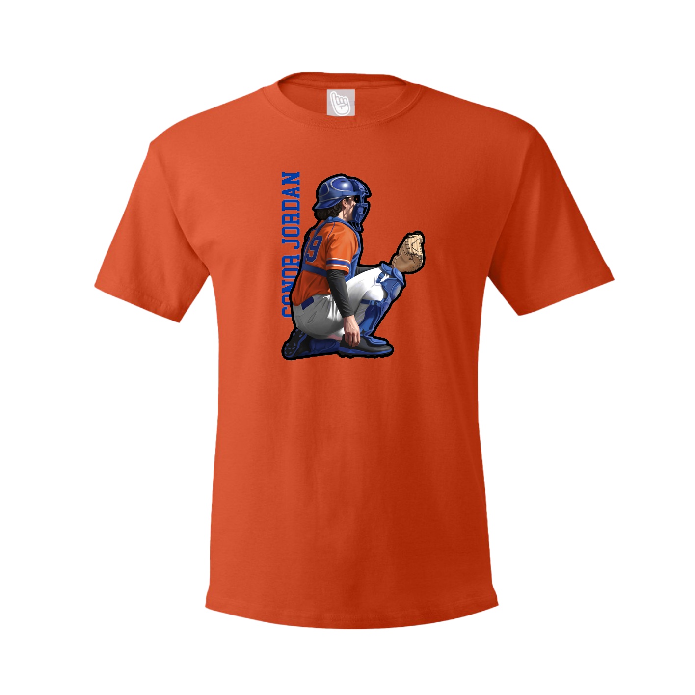 Youth Tee — Name Vertical in Orange