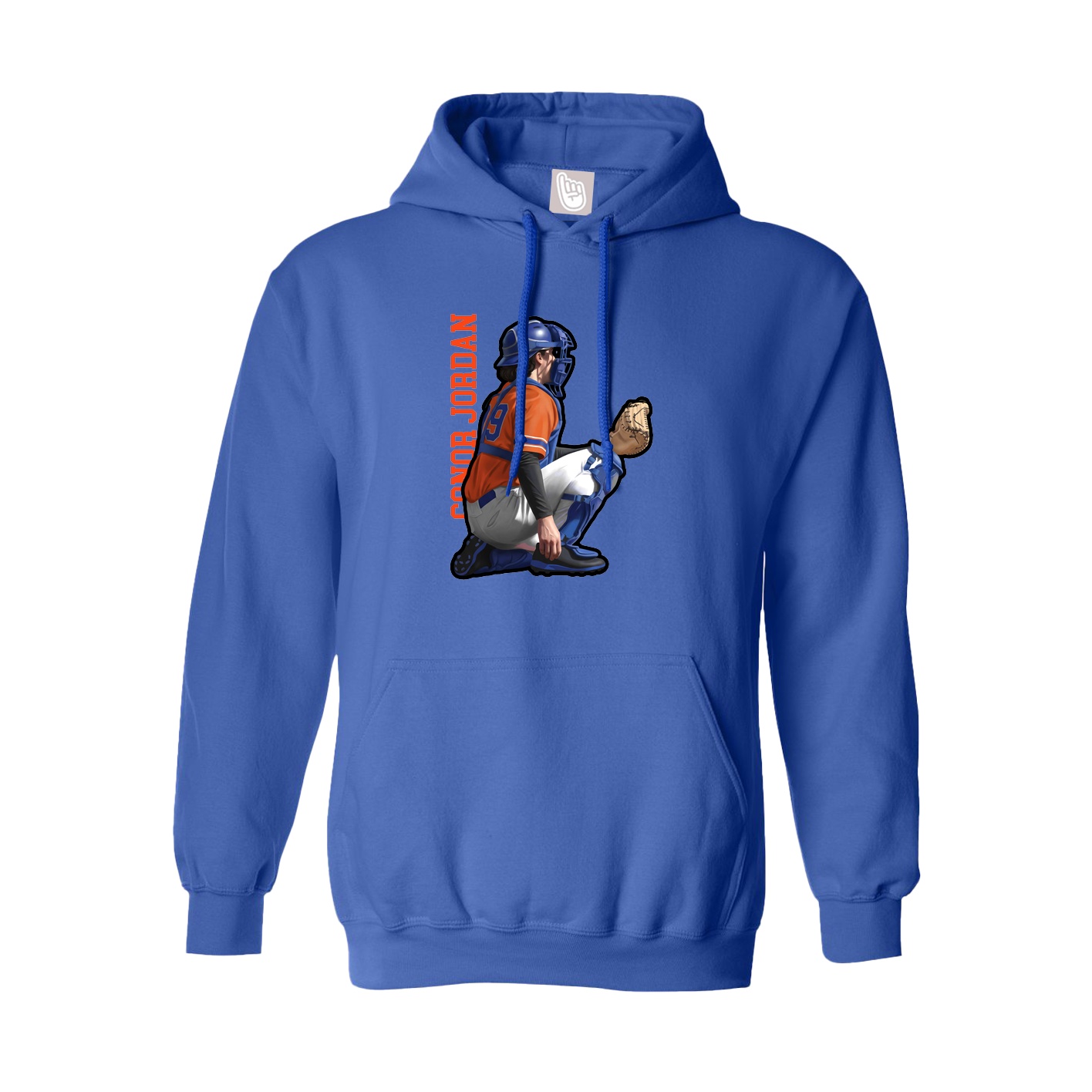 Hoodie — Name Vertical in Royal