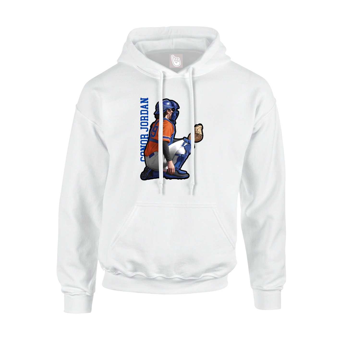 Hoodie — Name Vertical in White