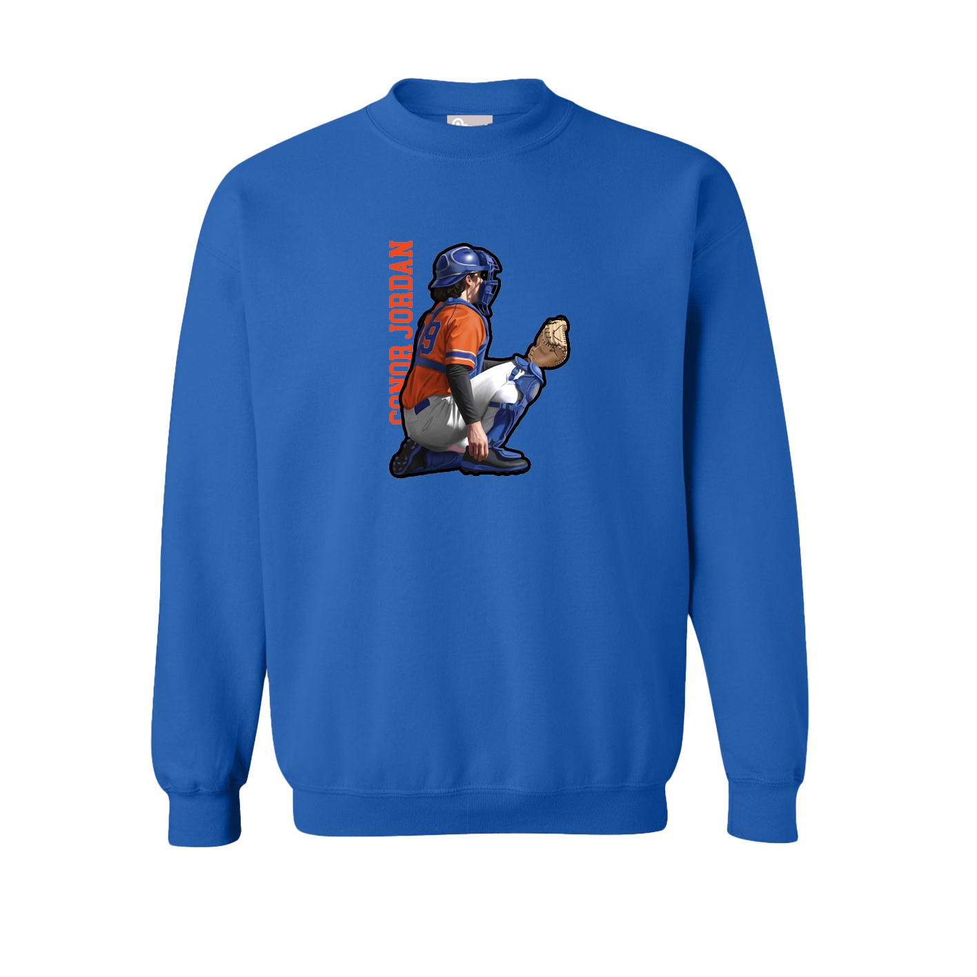 Fleece Crew — Name Vertical in Royal