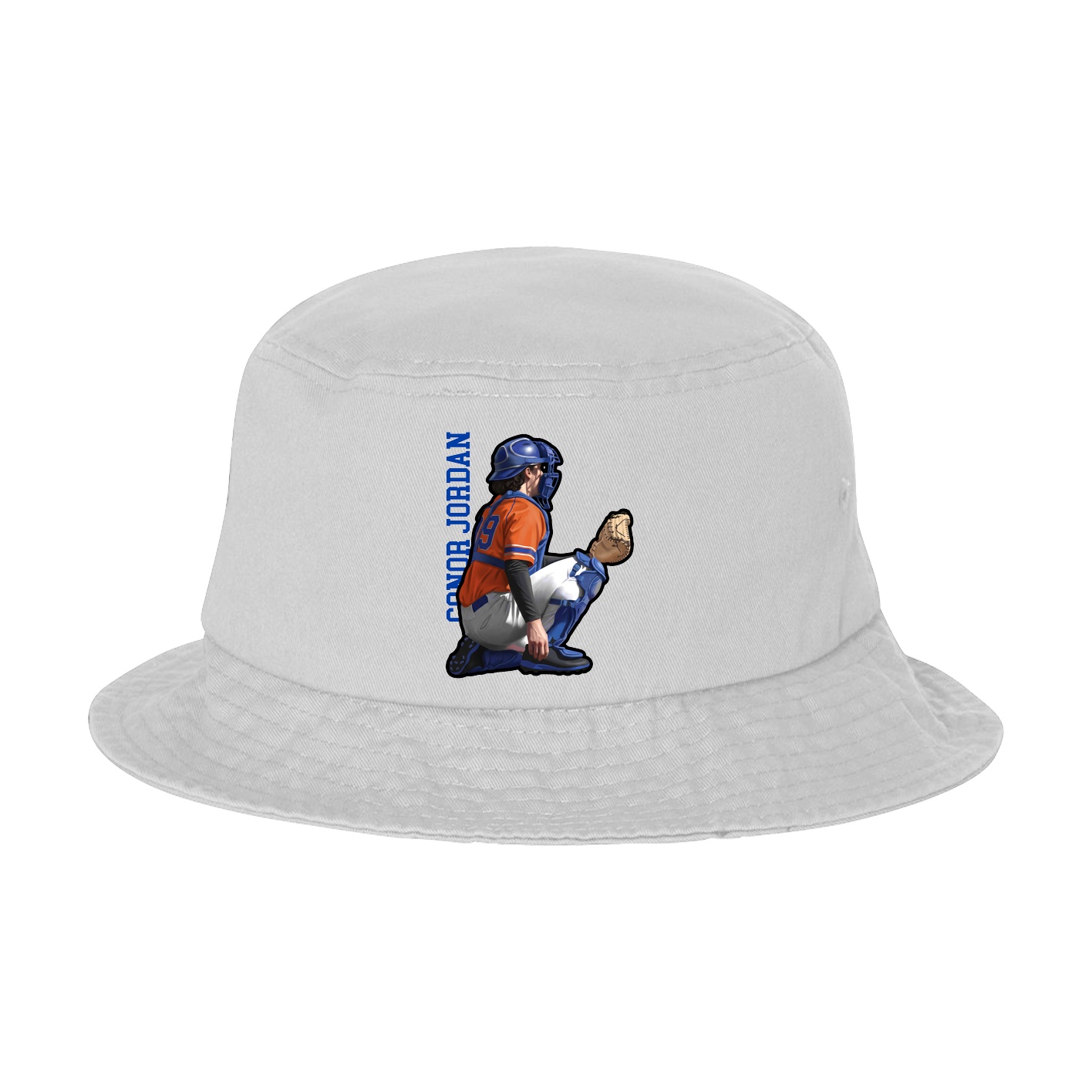 Bucket Cap — Name Vertical in White