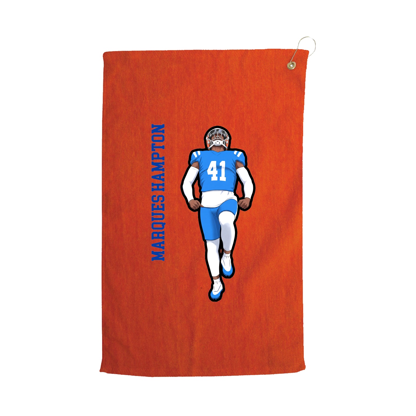 Golf Towel — Name Vertical in Orange