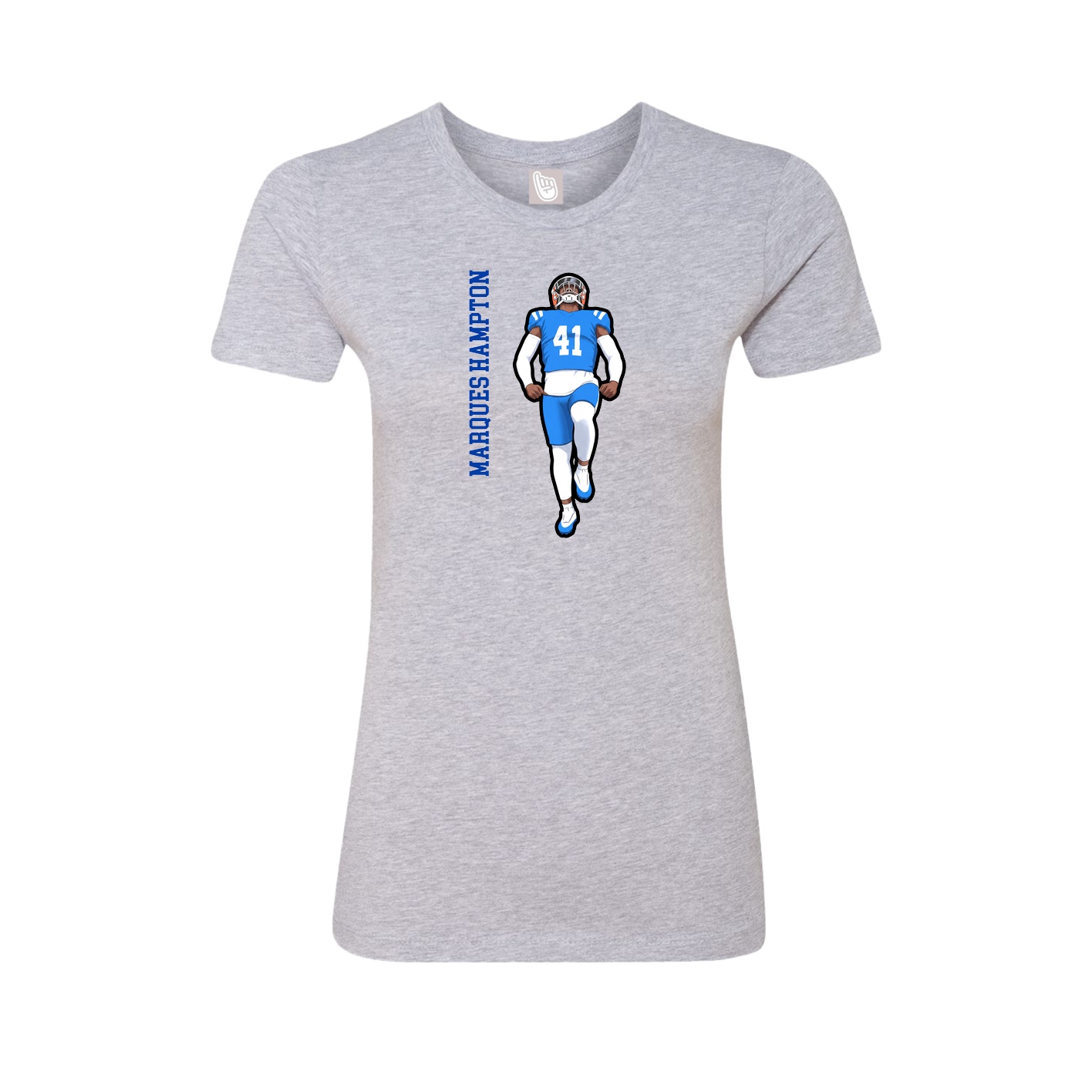 Womens Tee — Name Vertical in Grey
