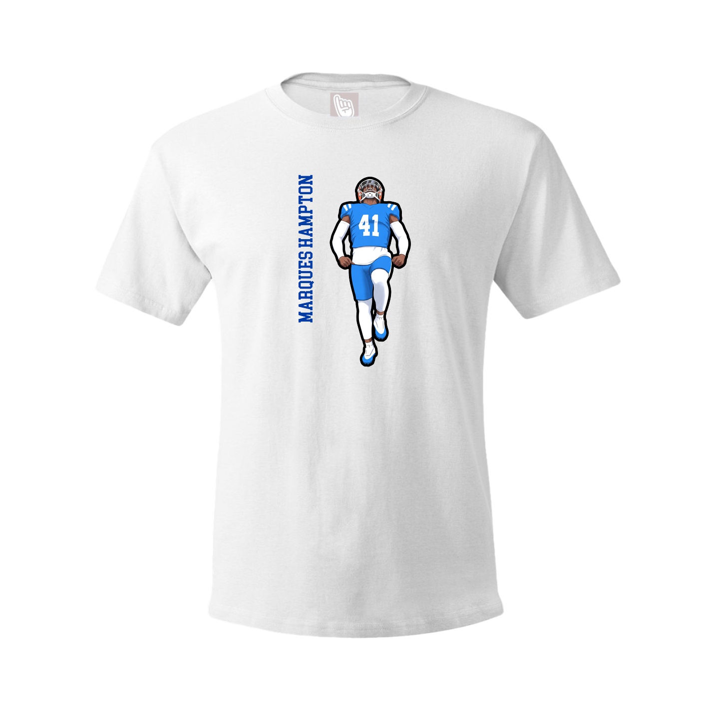 Youth Tee — Name Vertical in White
