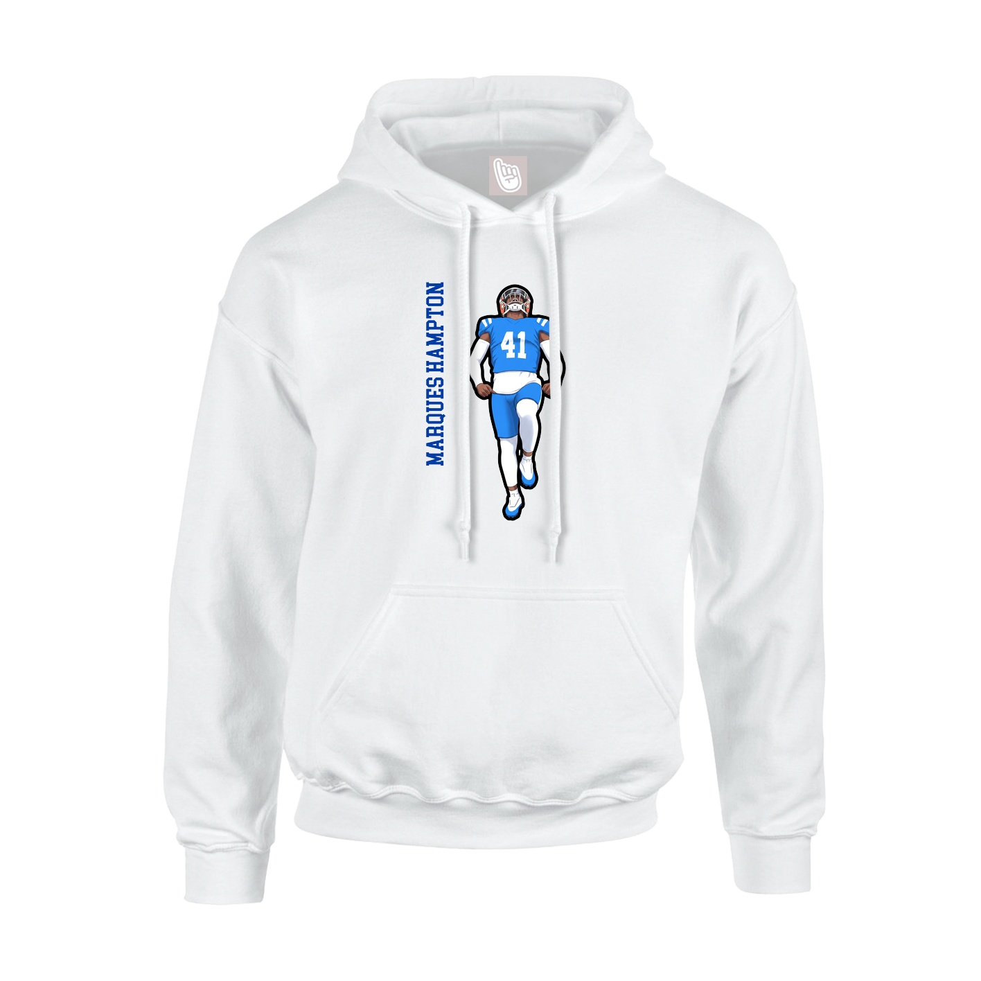 Youth Hoodie — Name Vertical in White