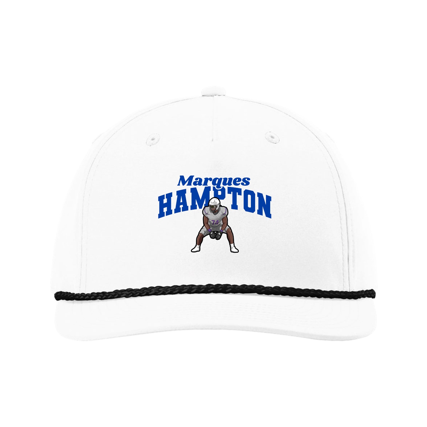 Five-Panel Classic Rope Cap — Signature Arch in White