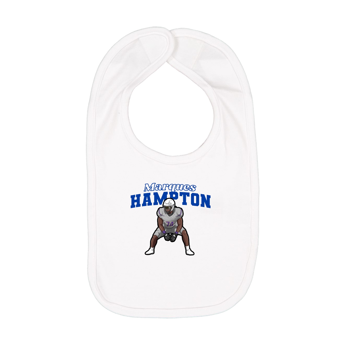 Infant Bib — Name Arch in White