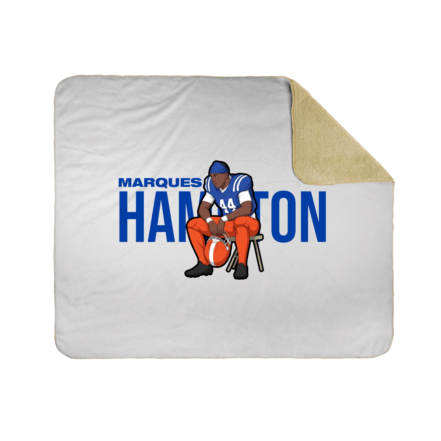 Throw Blanket — Player Name in White
