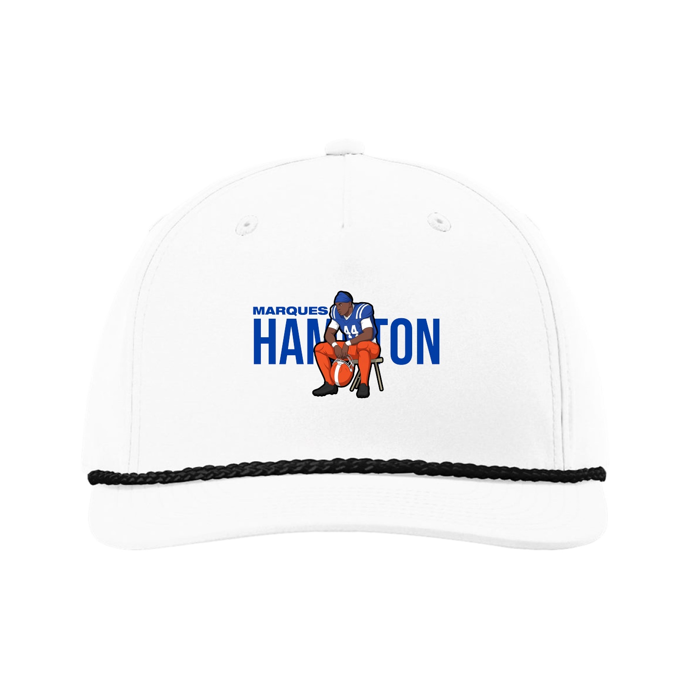 Five-Panel Classic Rope Cap — Player Name in White