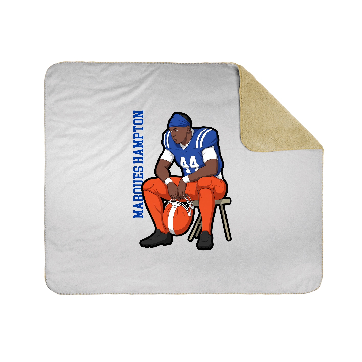 Throw Blanket — Name Vertical in White