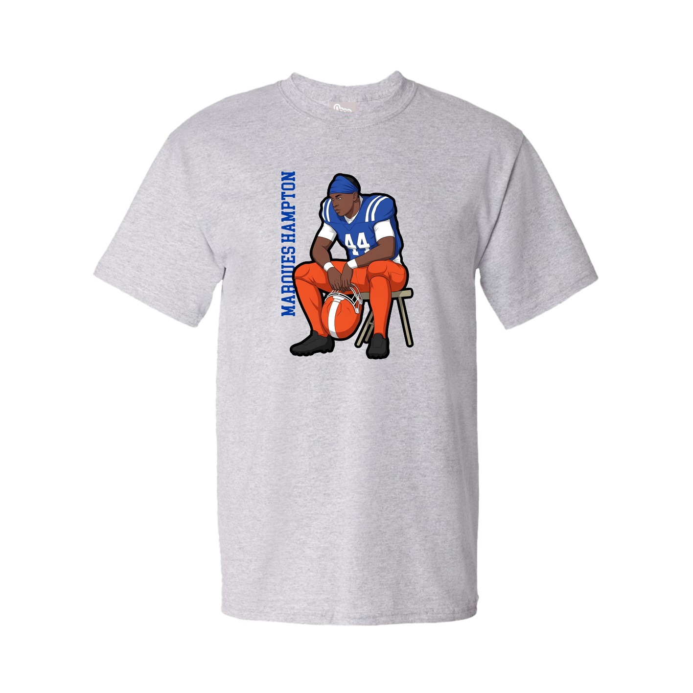 Youth Tee — Name Vertical in Grey