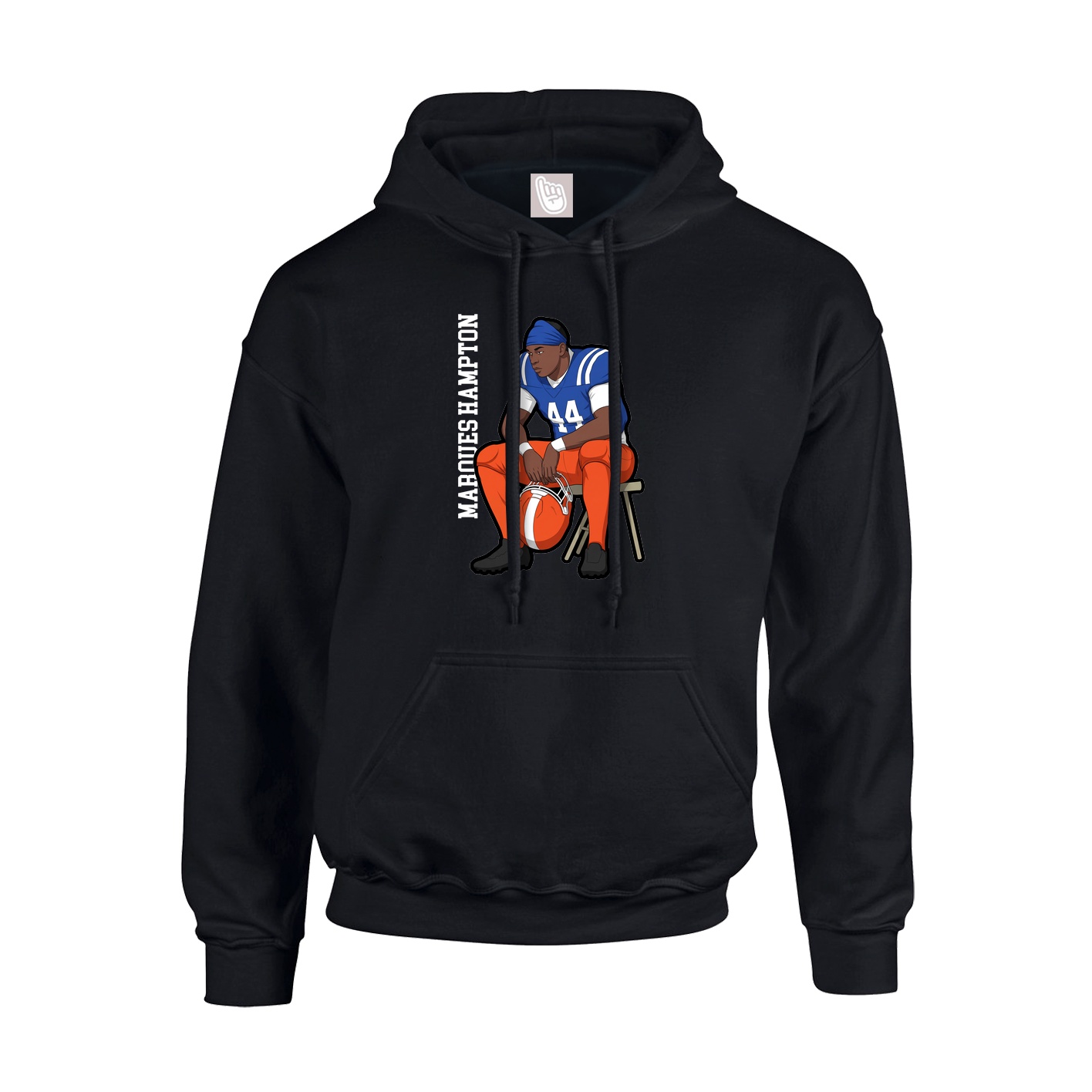 Youth Hoodie — Name Vertical in Black