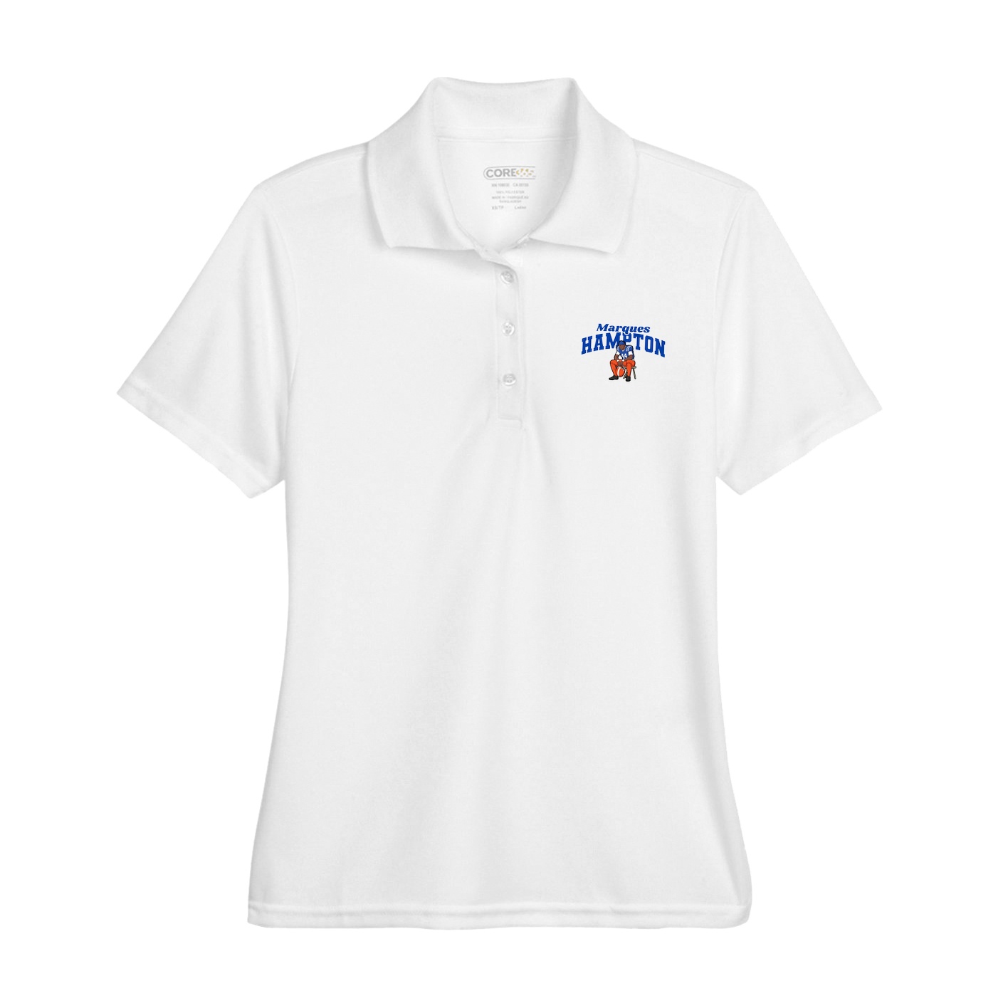 Womens Performance Polo — Signature Arch in White