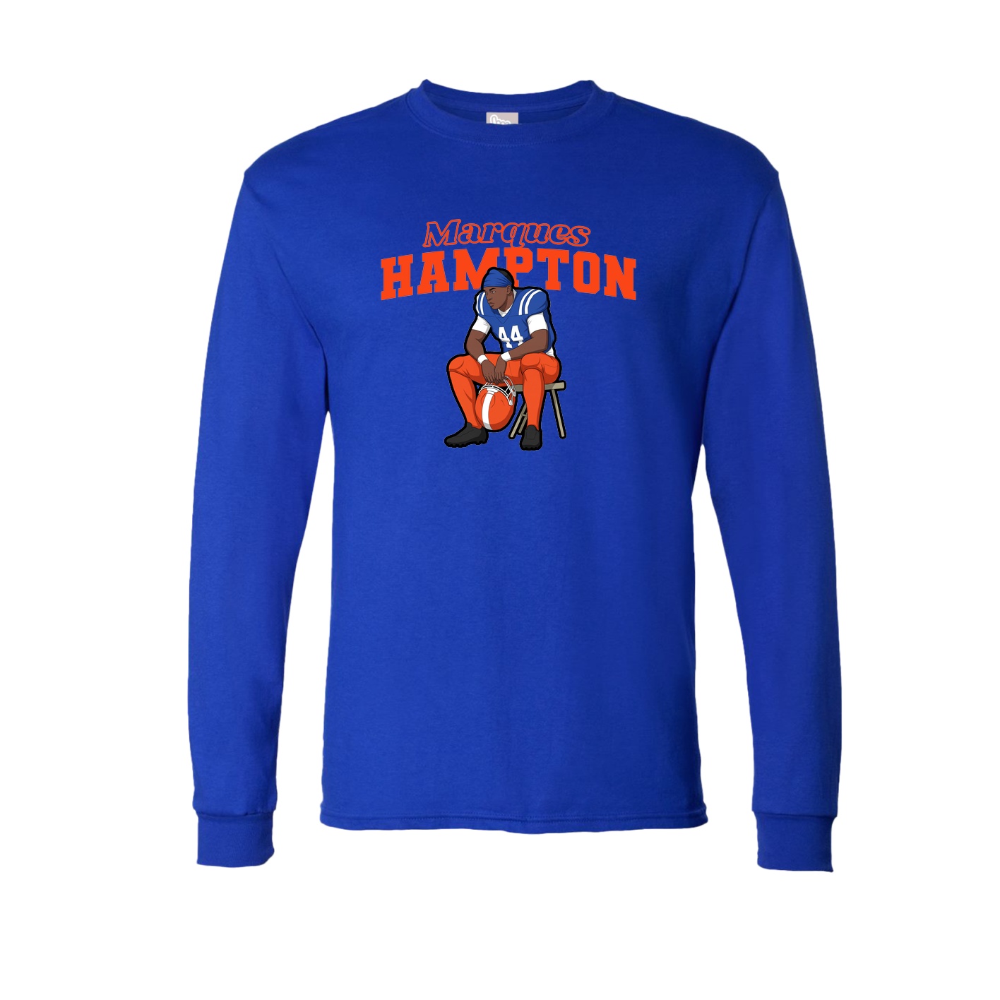 Long Sleeve Tee — Name Arch in Royal