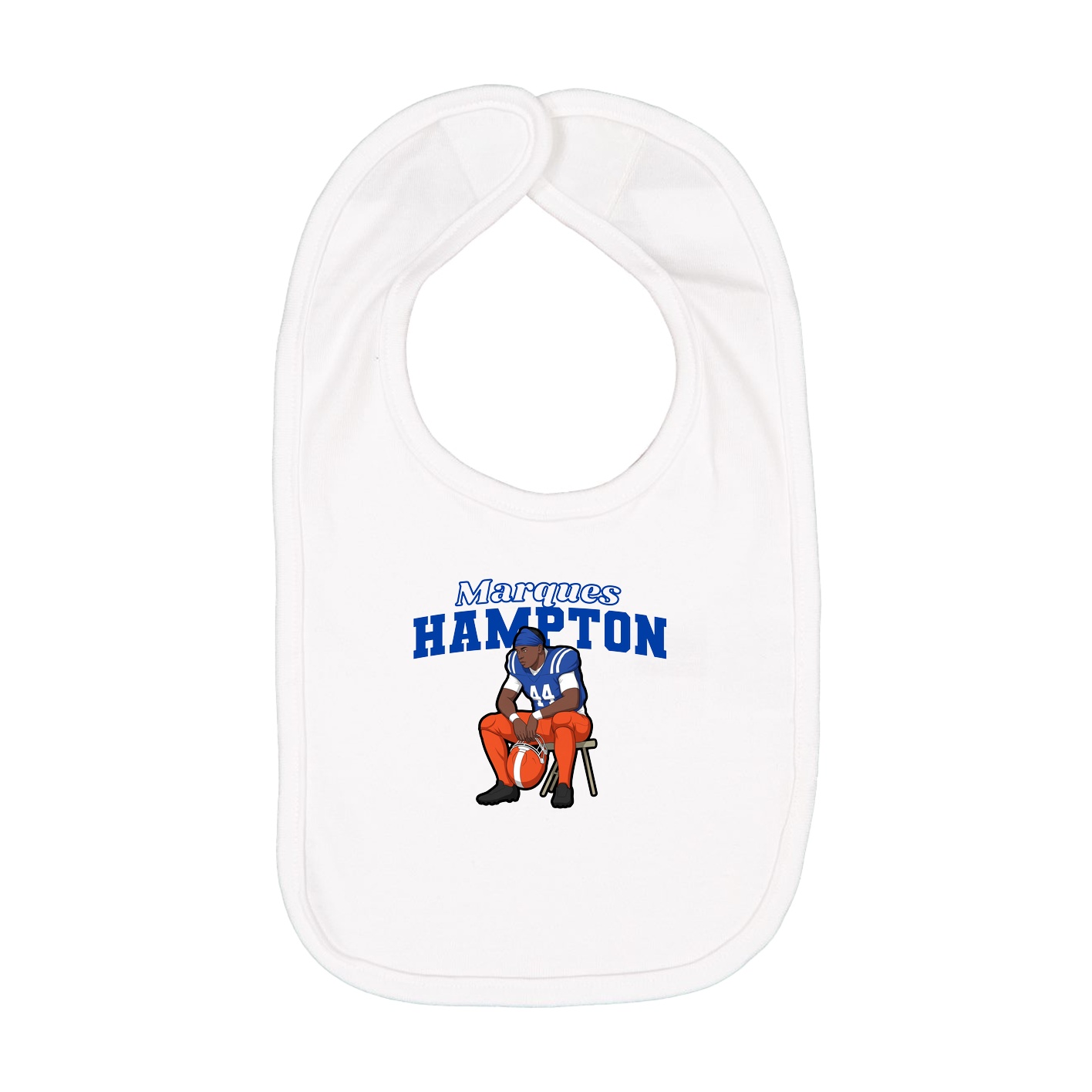 Infant Bib — Name Arch in White