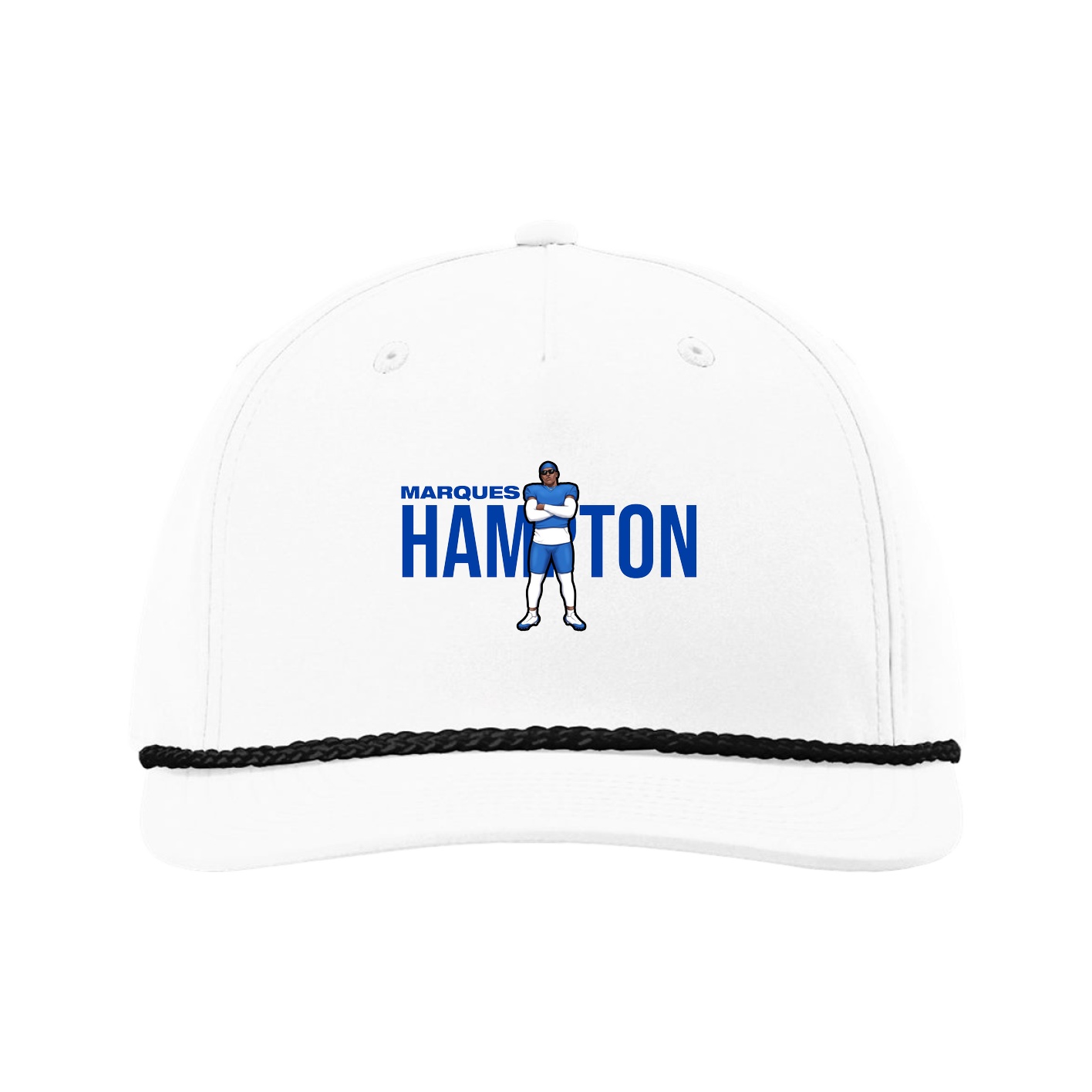 Five-Panel Classic Rope Cap — Player Name in White