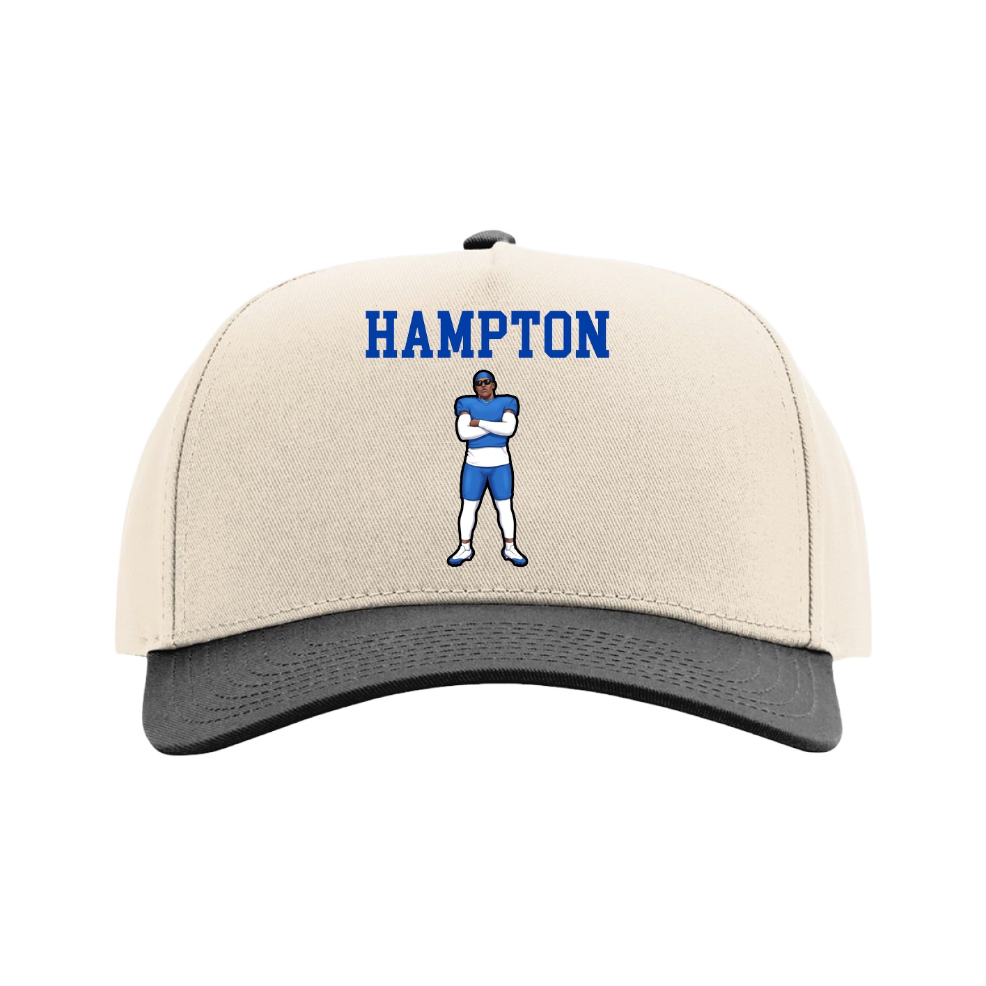 Full Fabric Five-Panel Champ Cap — Shirsey in Cream/Black