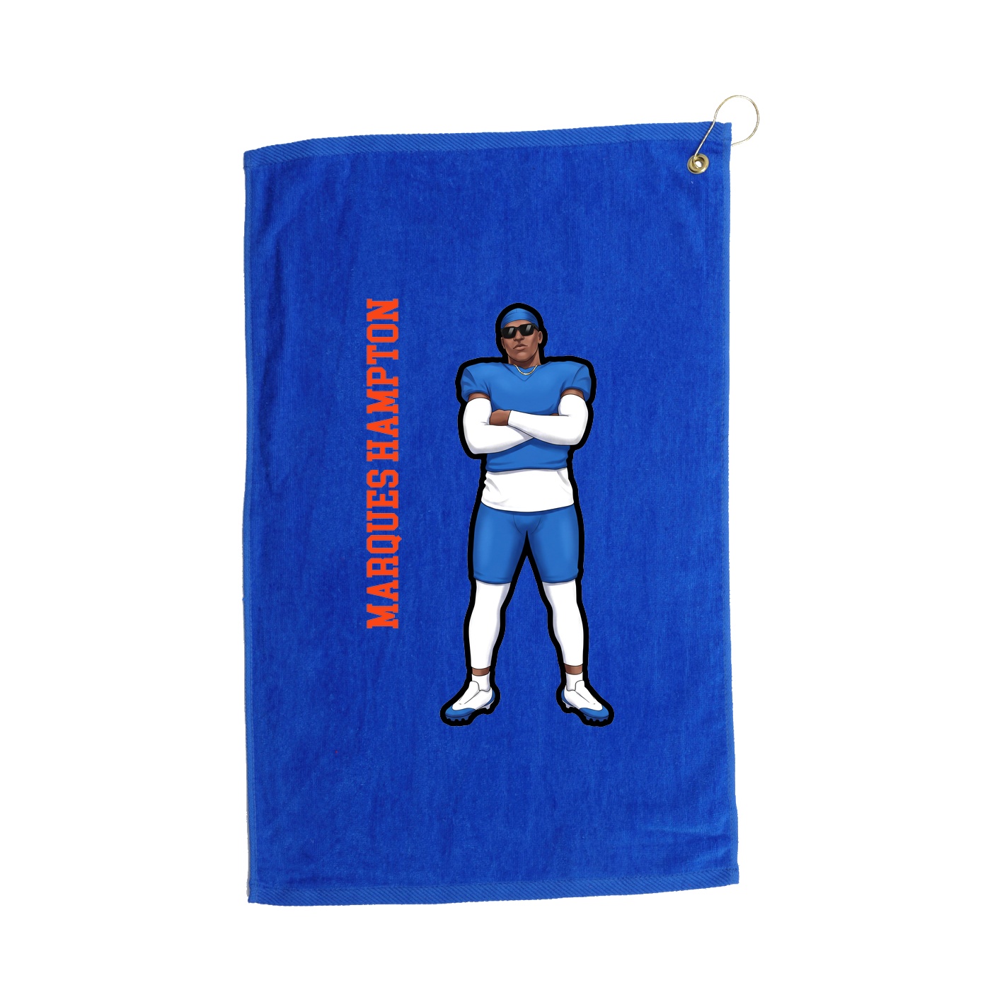 Golf Towel — Name Vertical in Royal