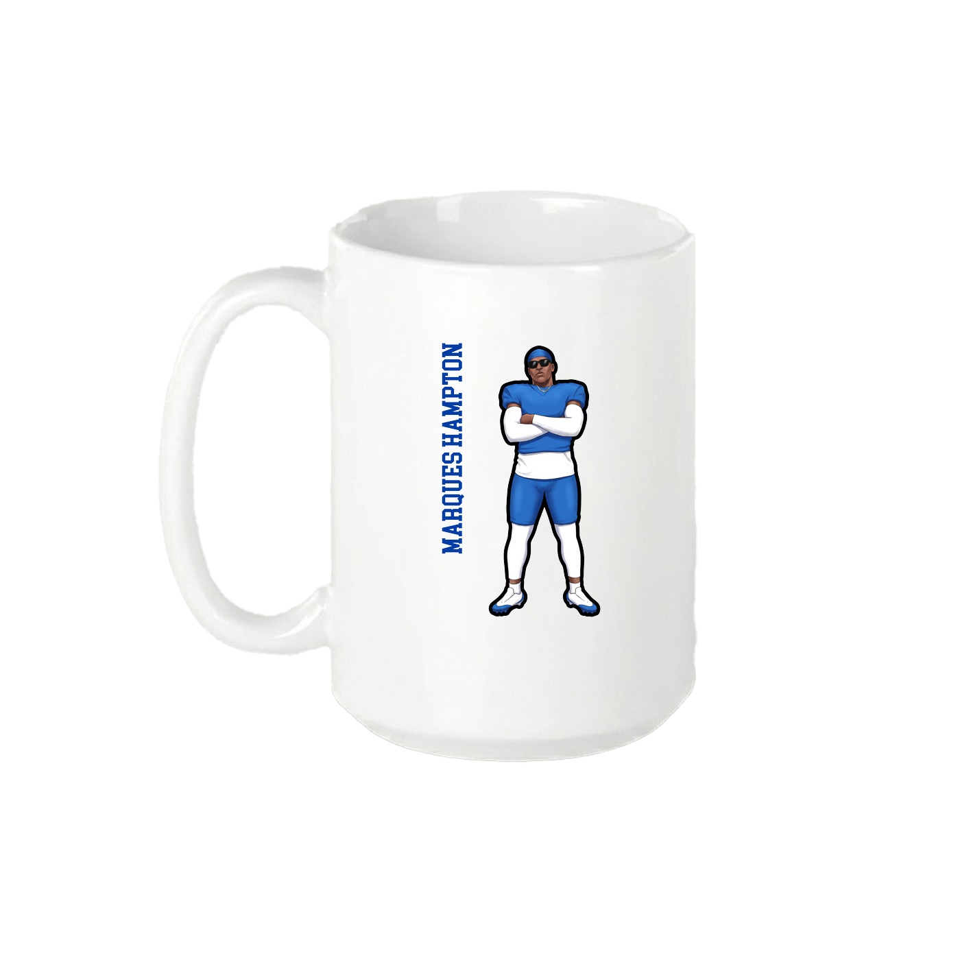 15oz Coffee Mug — Name Vertical in White