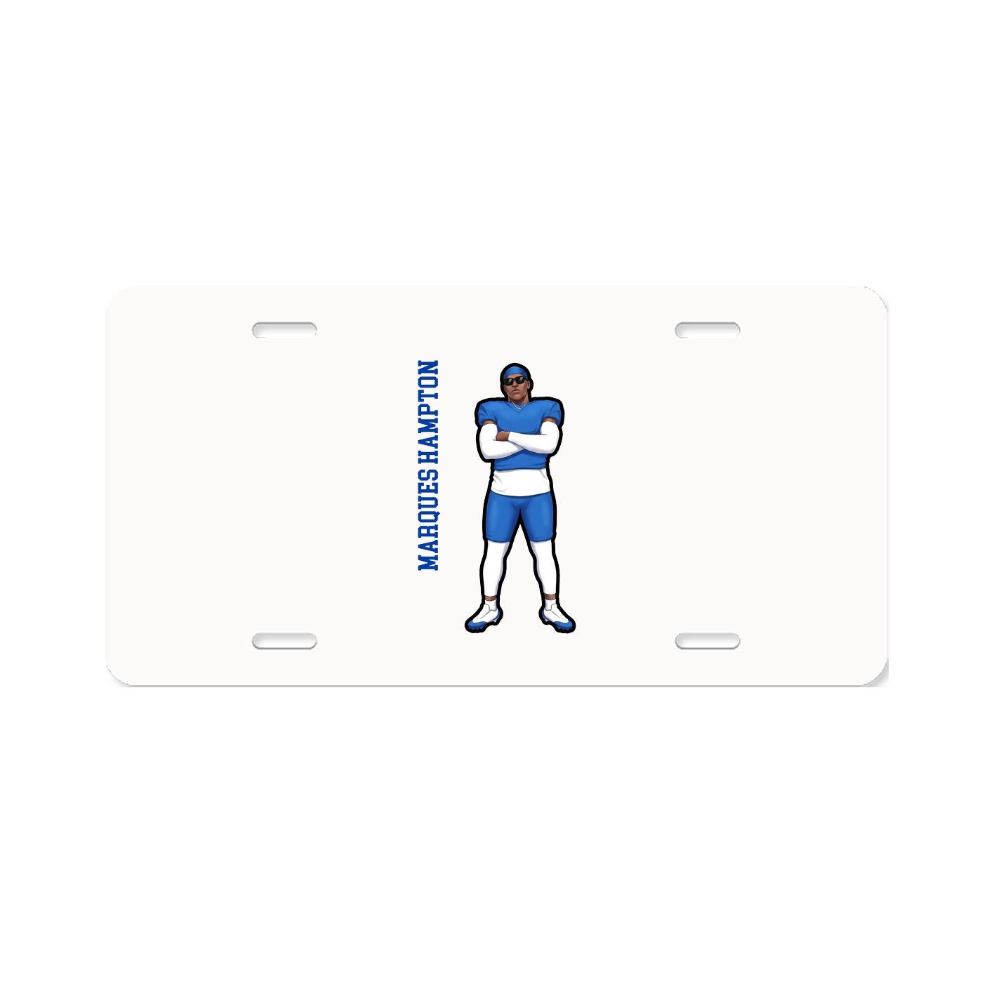 License Plate — Name Vertical in Classic