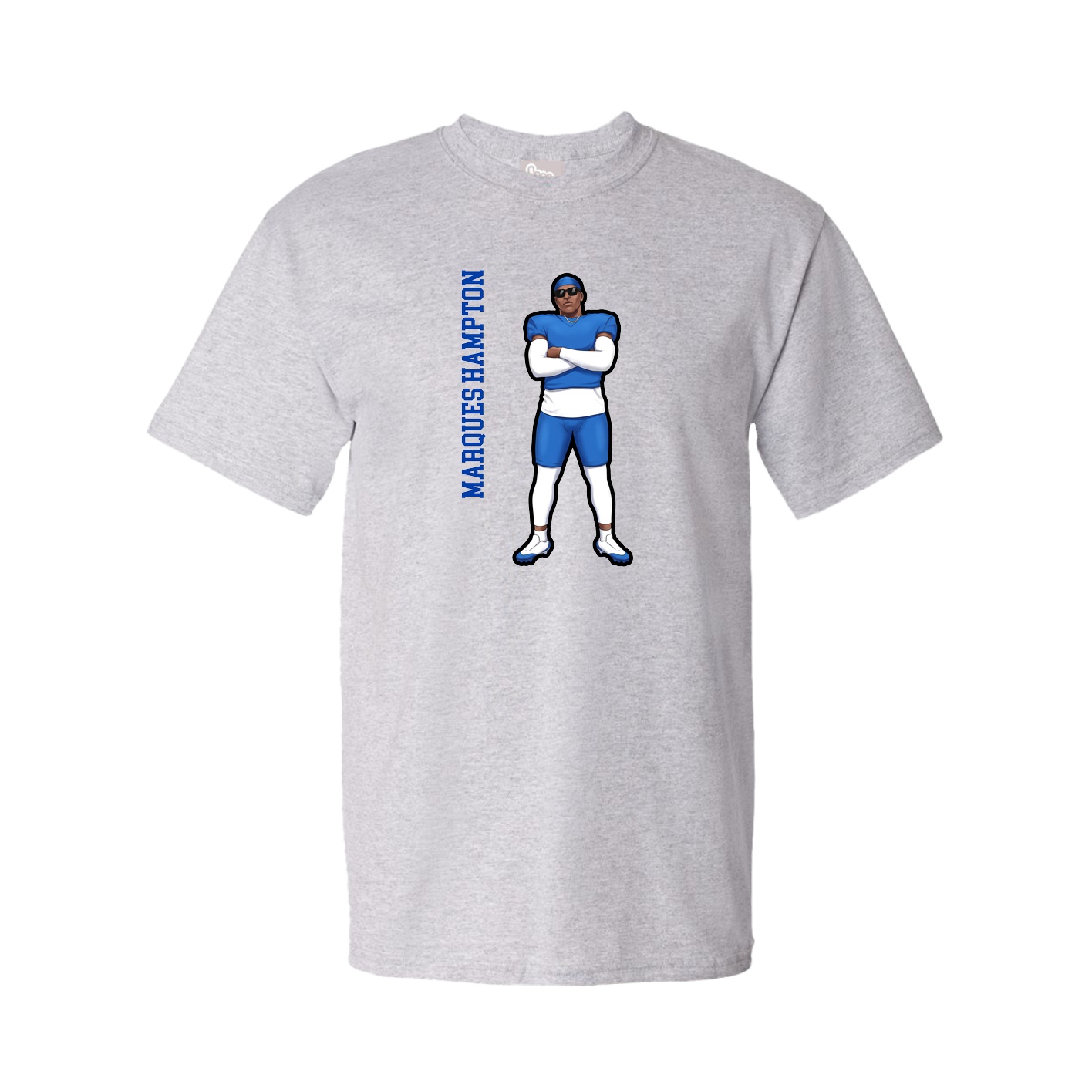 Tee — Name Vertical in Grey