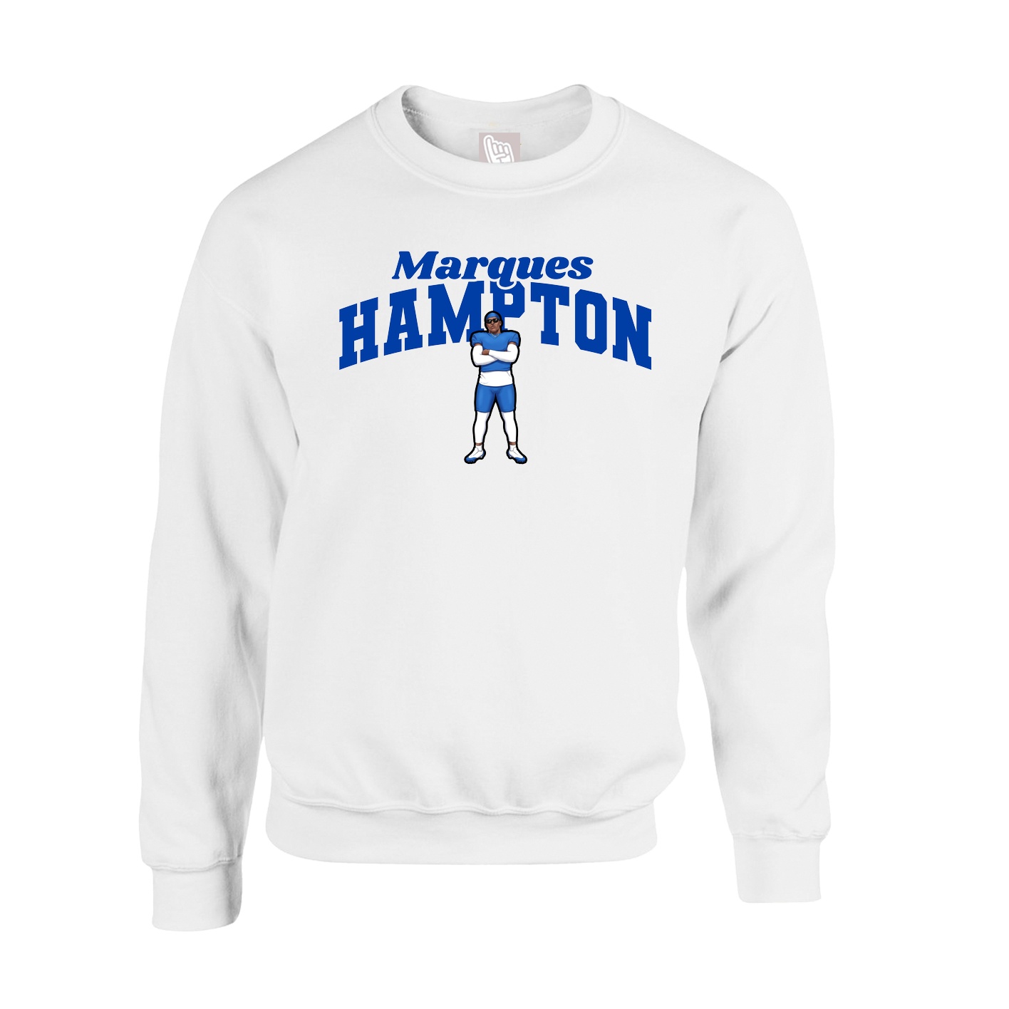 Fleece Crew — Signature Arch in White