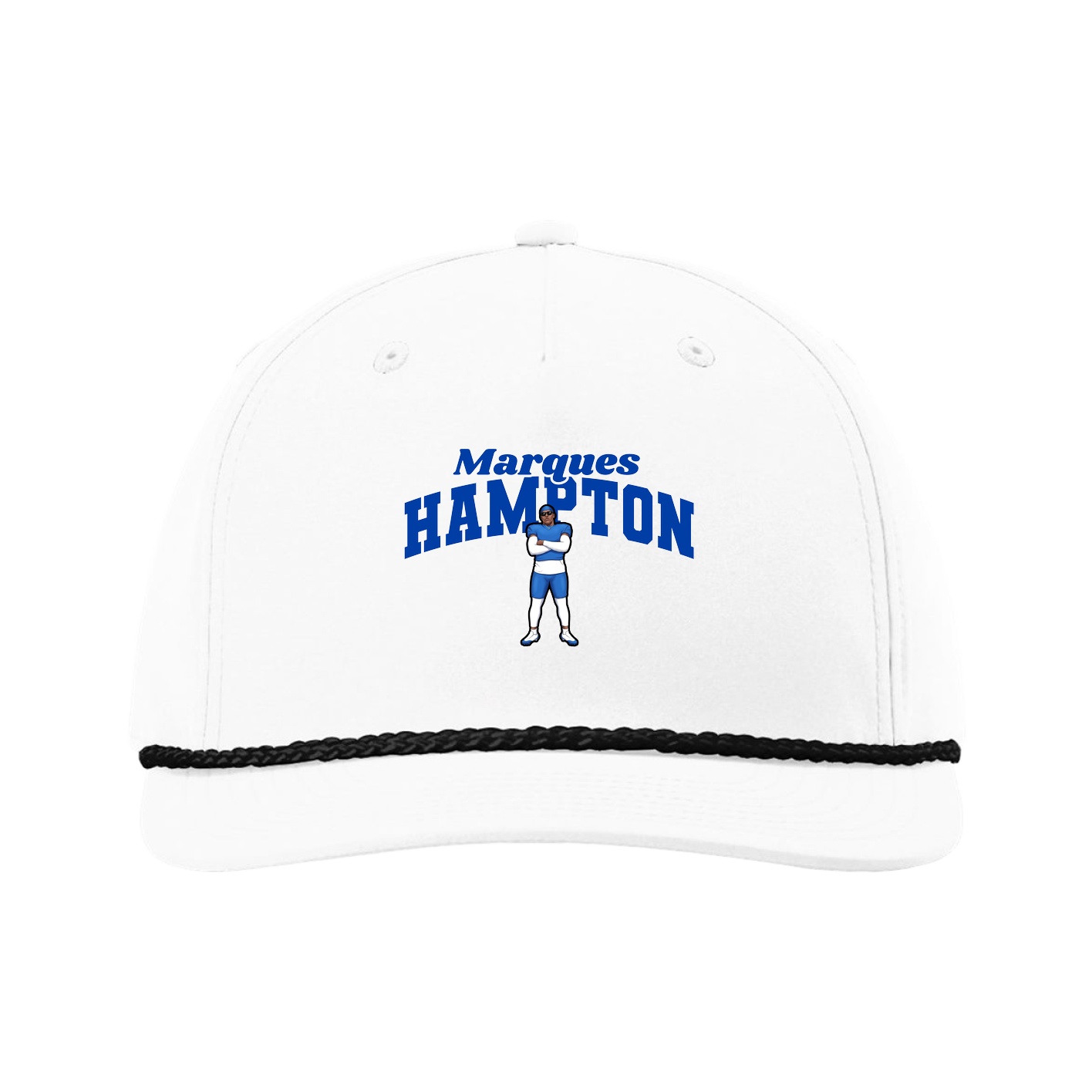Five-Panel Classic Rope Cap — Signature Arch in White